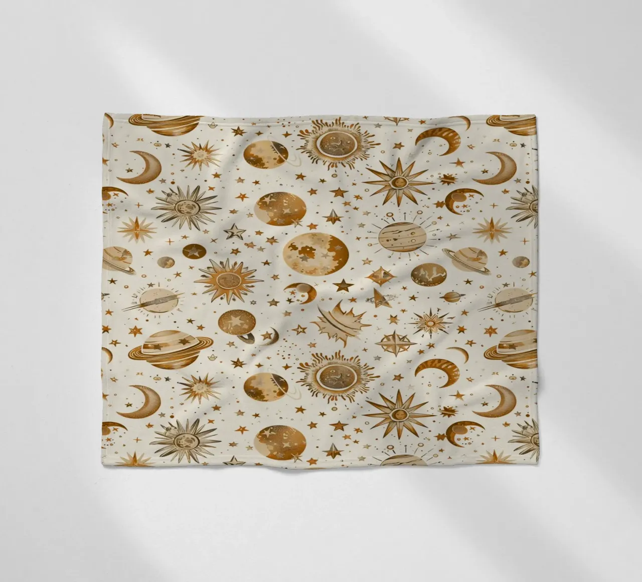 Beige and Brown Celestial coperta in pile da Sunflower Soul Studio
