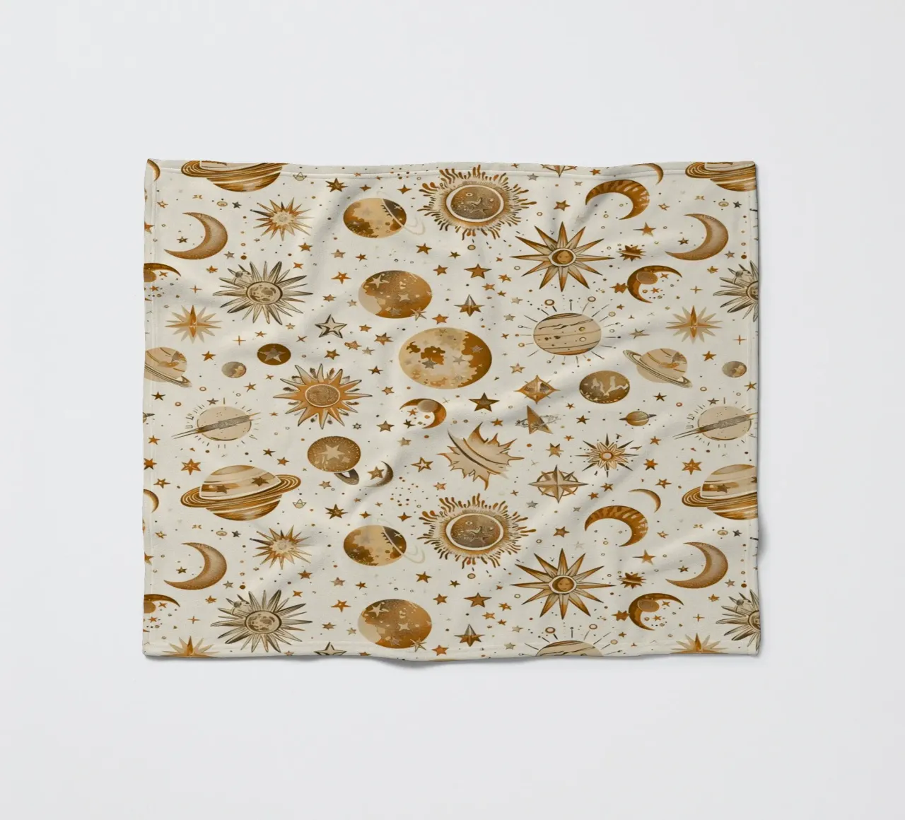 Beige and Brown Celestial coperta in pile da Sunflower Soul Studio
