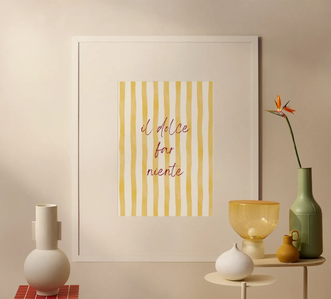 Il Dolce Far Niente poster con telaio in plastica da DolceVita