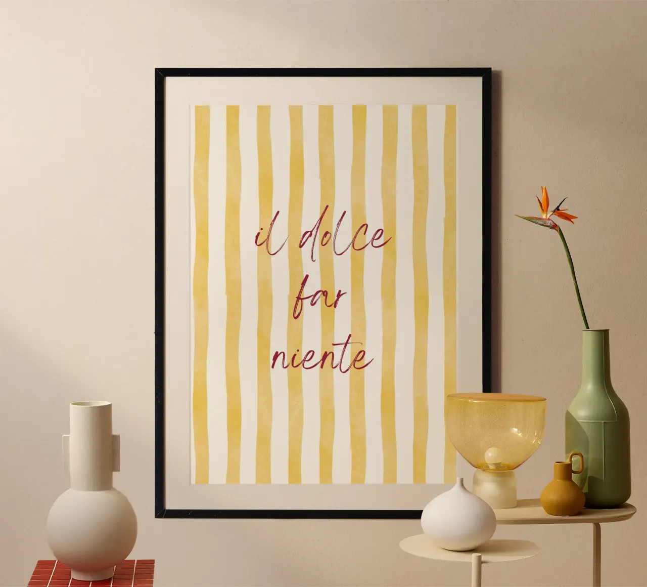 Il Dolce Far Niente poster con telaio in plastica da DolceVita