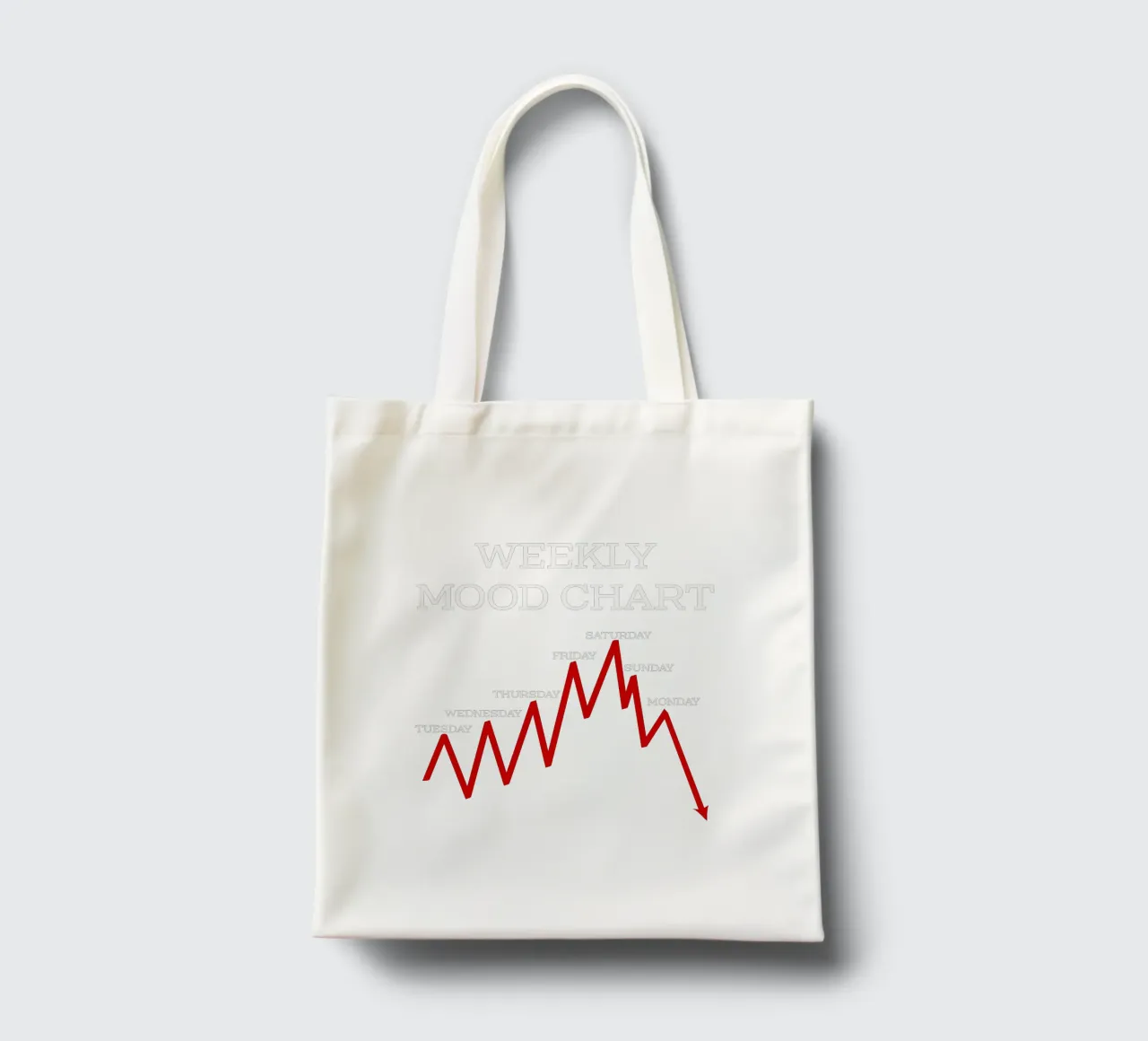 Grafico settimanale dell'umore Sarcasmo Lavoro Routine quotidiana Azioni Criptovalute borsa in juta da sillyindustries