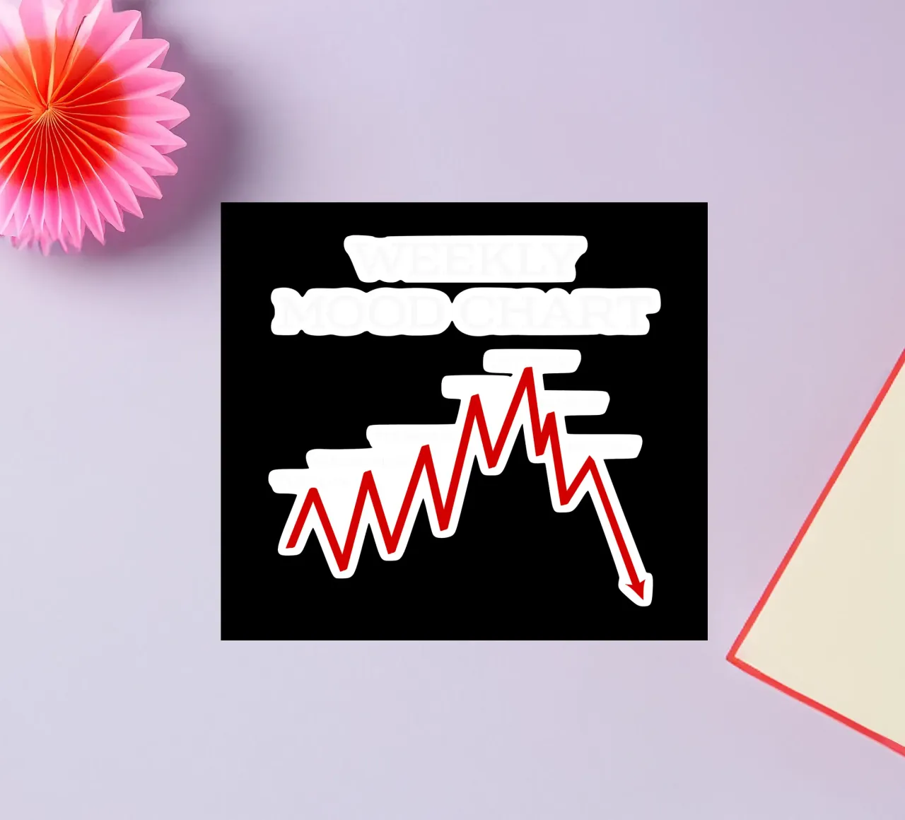 Grafico settimanale dell'umore Sarcasmo Lavoro Routine quotidiana Azioni Criptovalute adesivo da sillyindustries
