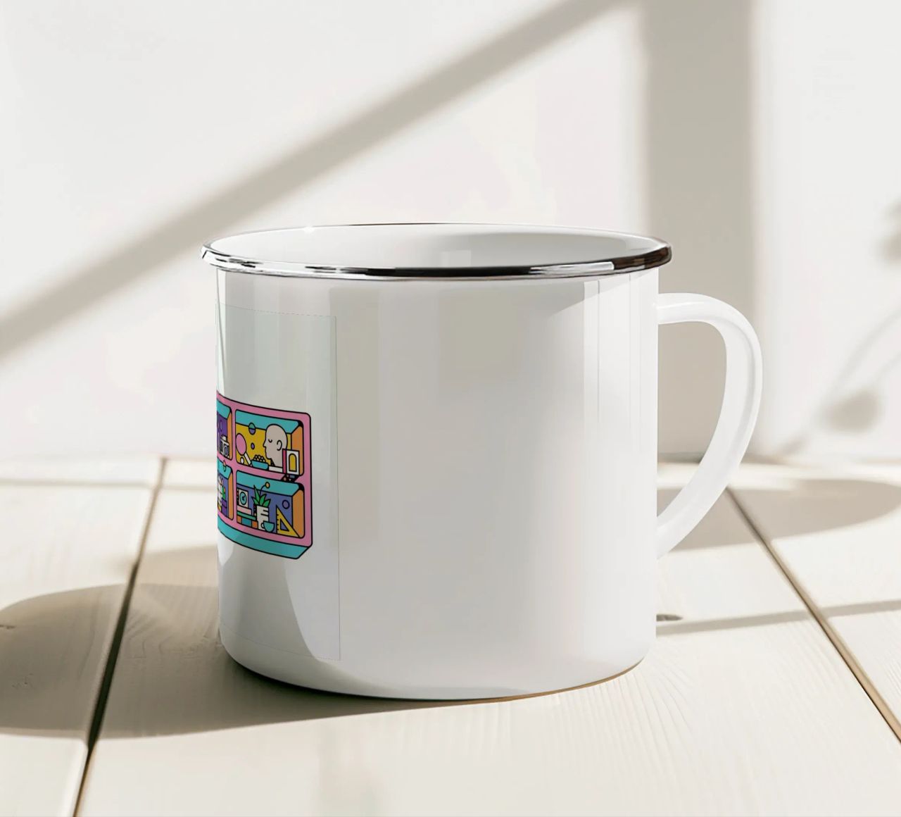 The Bohemian Time tazza in smalto da Tyler Dale