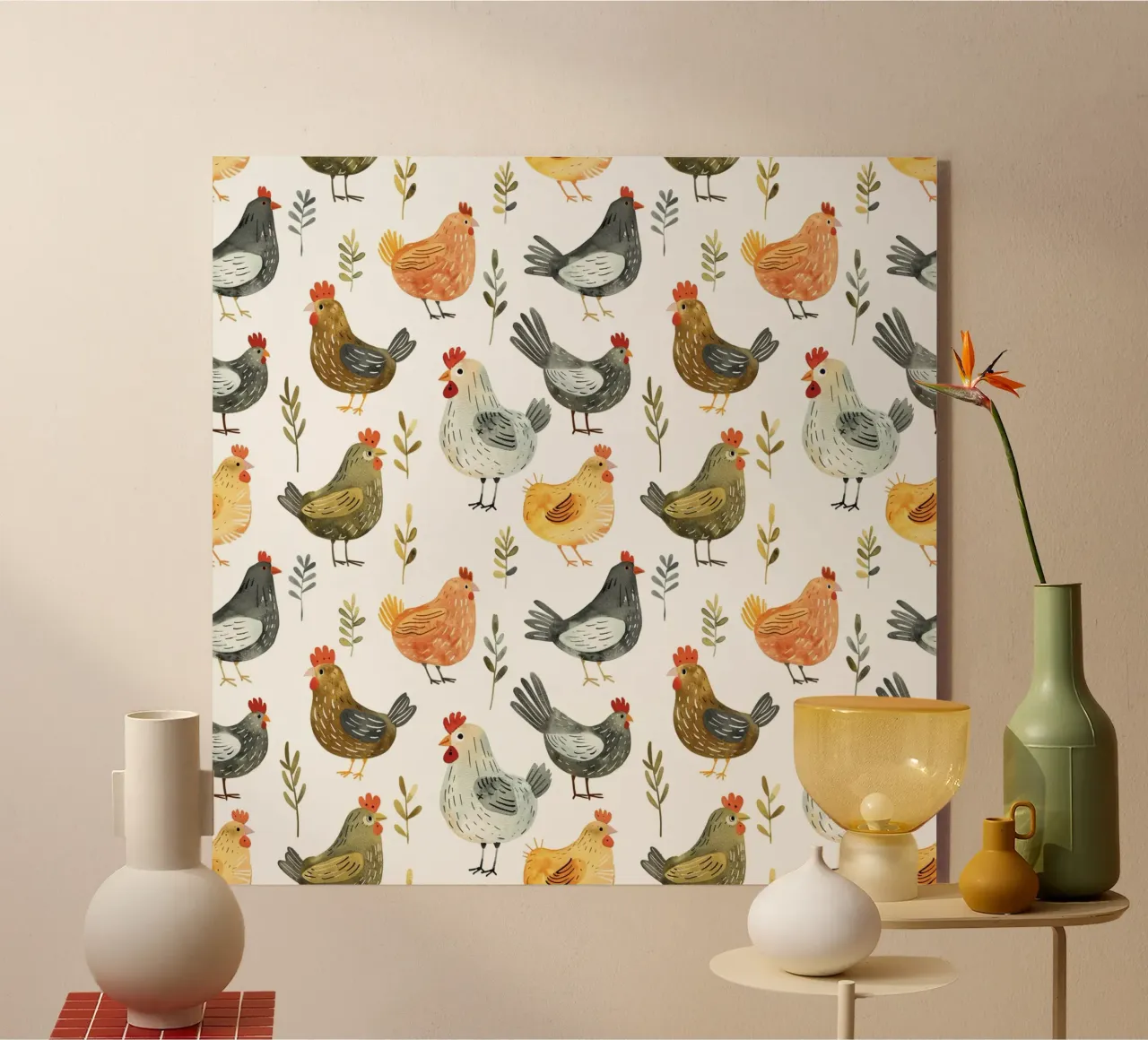 Cute Chickens plexiglass da Sunflower Soul Studio