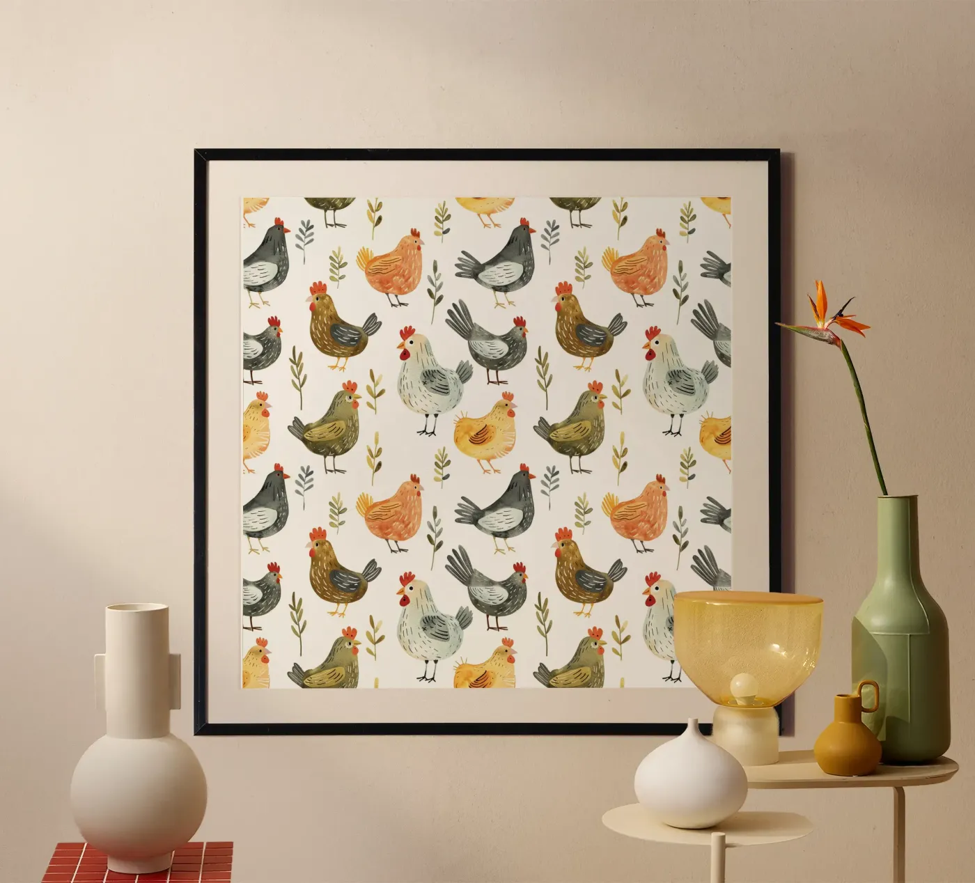 Cute Chickens poster da Sunflower Soul Studio
