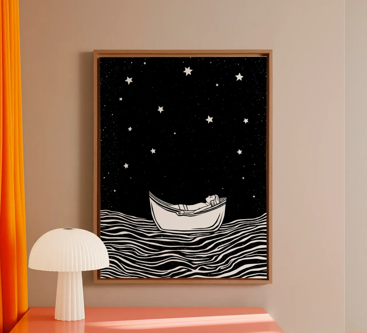 Drifting Through the Stars tela con Cornice a cassetta da Indigo Rain