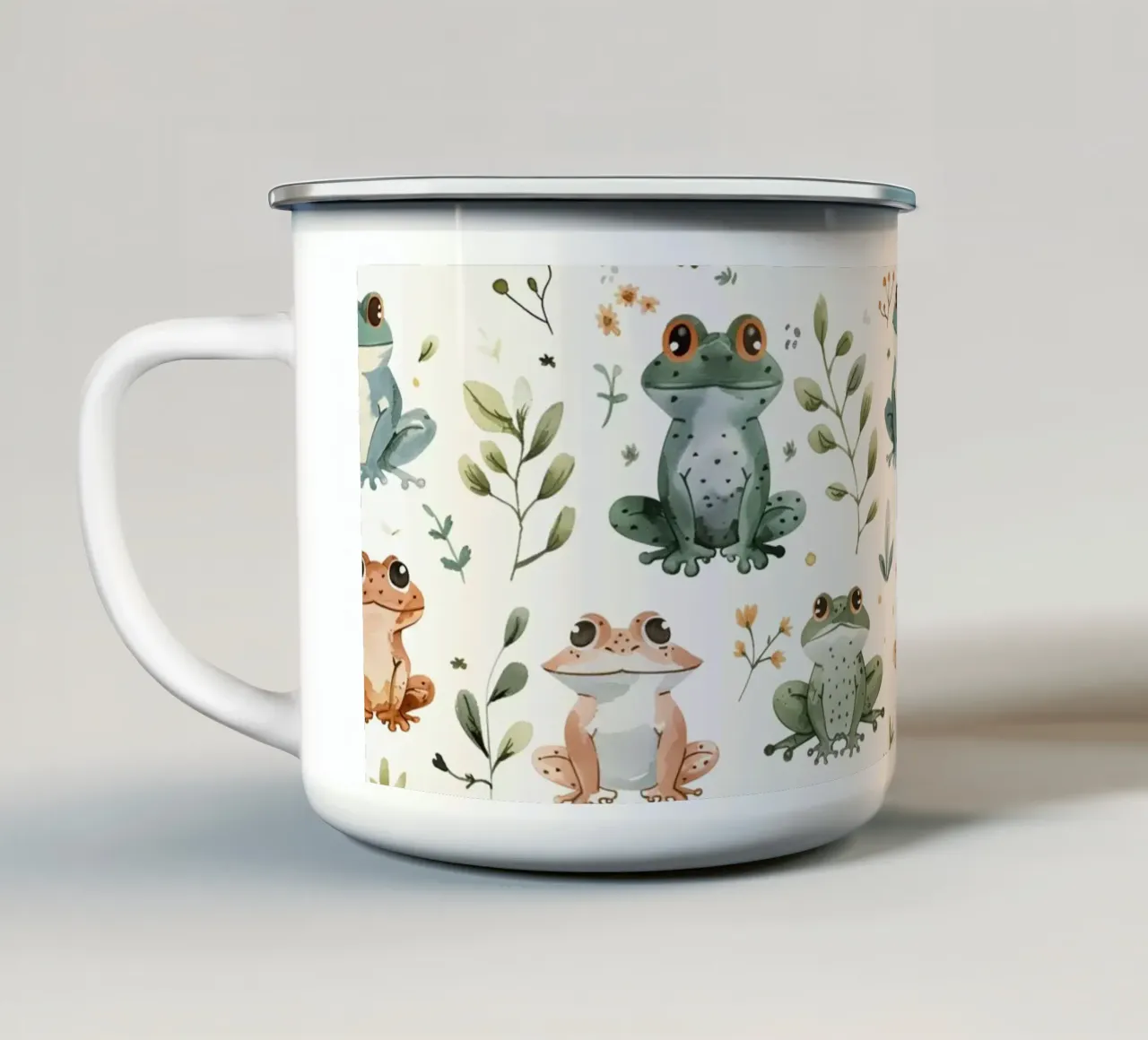 Cute Frogs tazza in smalto da Sunflower Soul Studio
