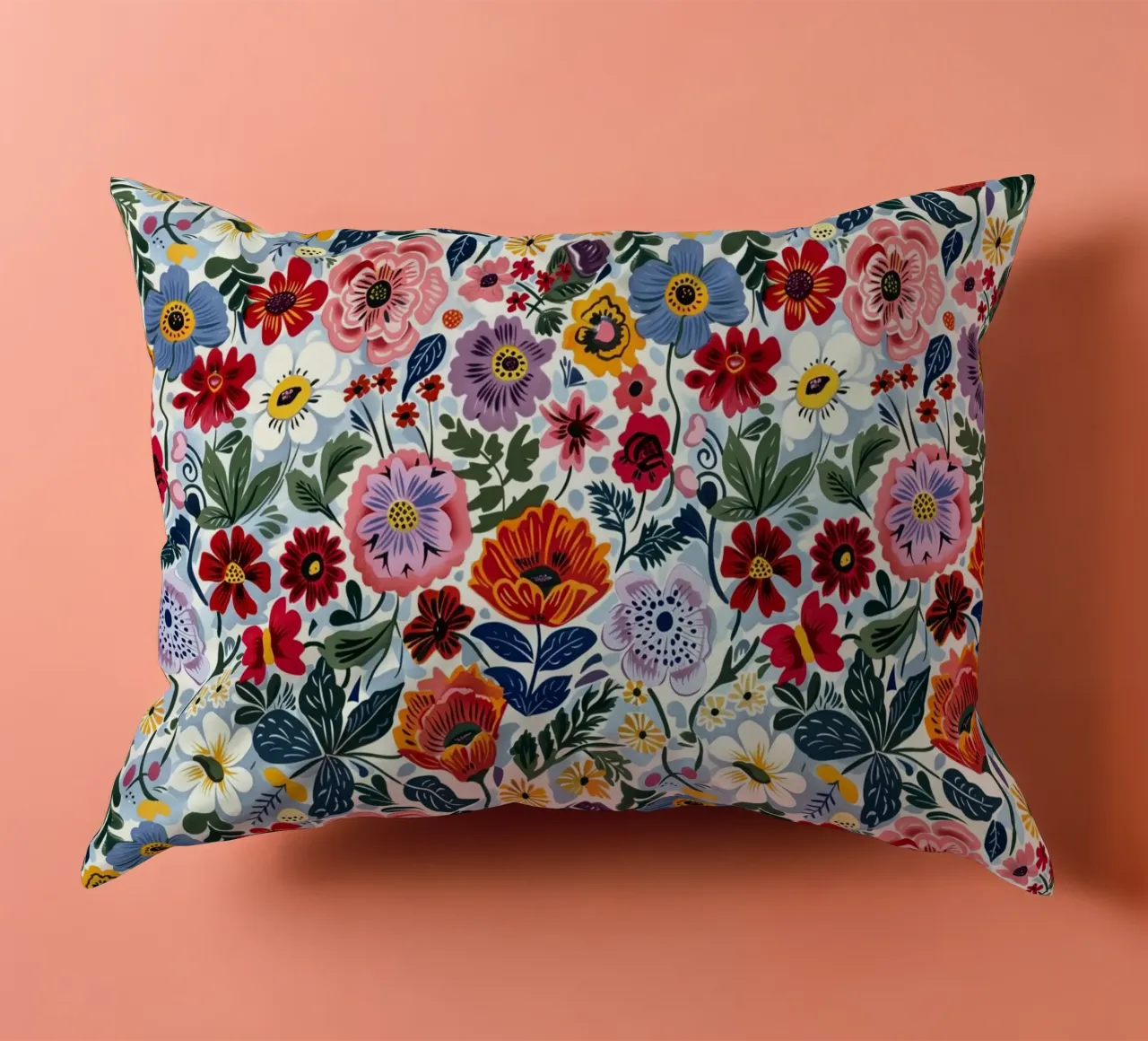 Dopamine Flowers decorative cushion by Sunflower Soul Studio