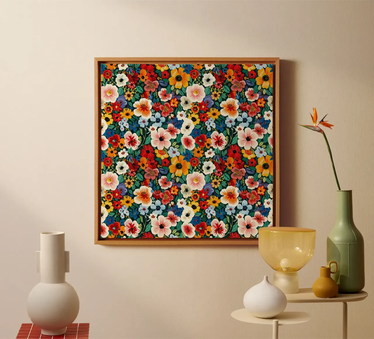 Dopamine Flowers tela con Cornice a cassetta da Sunflower Soul Studio