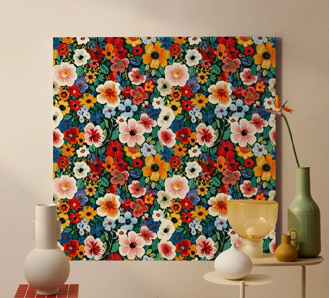 Dopamine Flowers tela con Cornice a cassetta da Sunflower Soul Studio