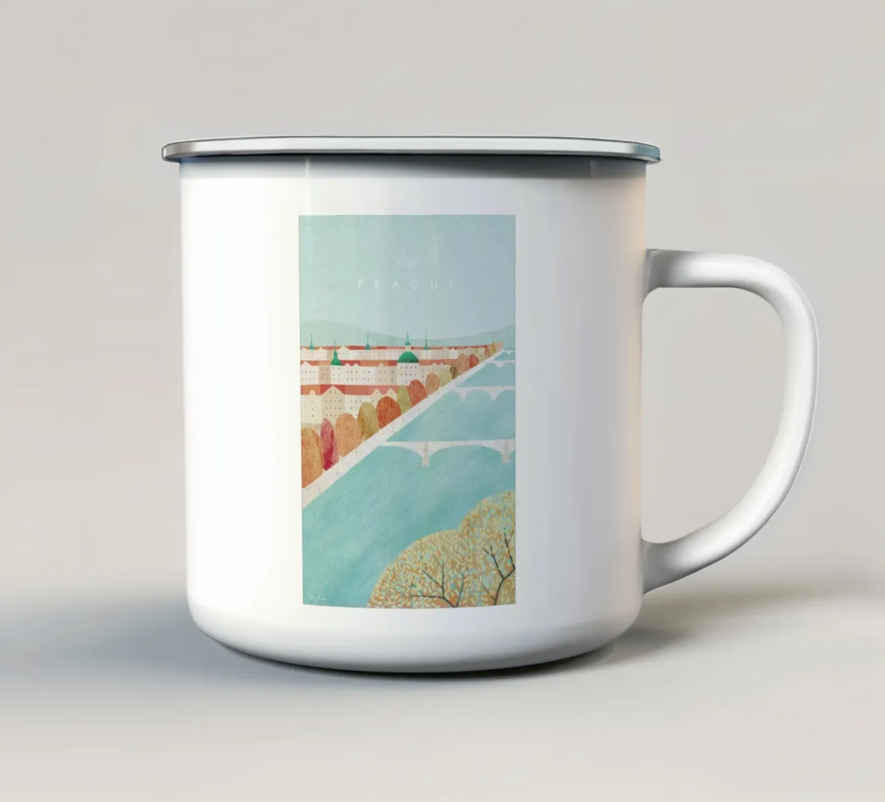 Prague tazza in smalto da Henry Rivers