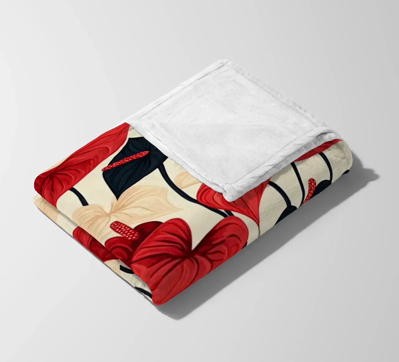Red and Black Anthuriums coperta in pile da Sunflower Soul Studio