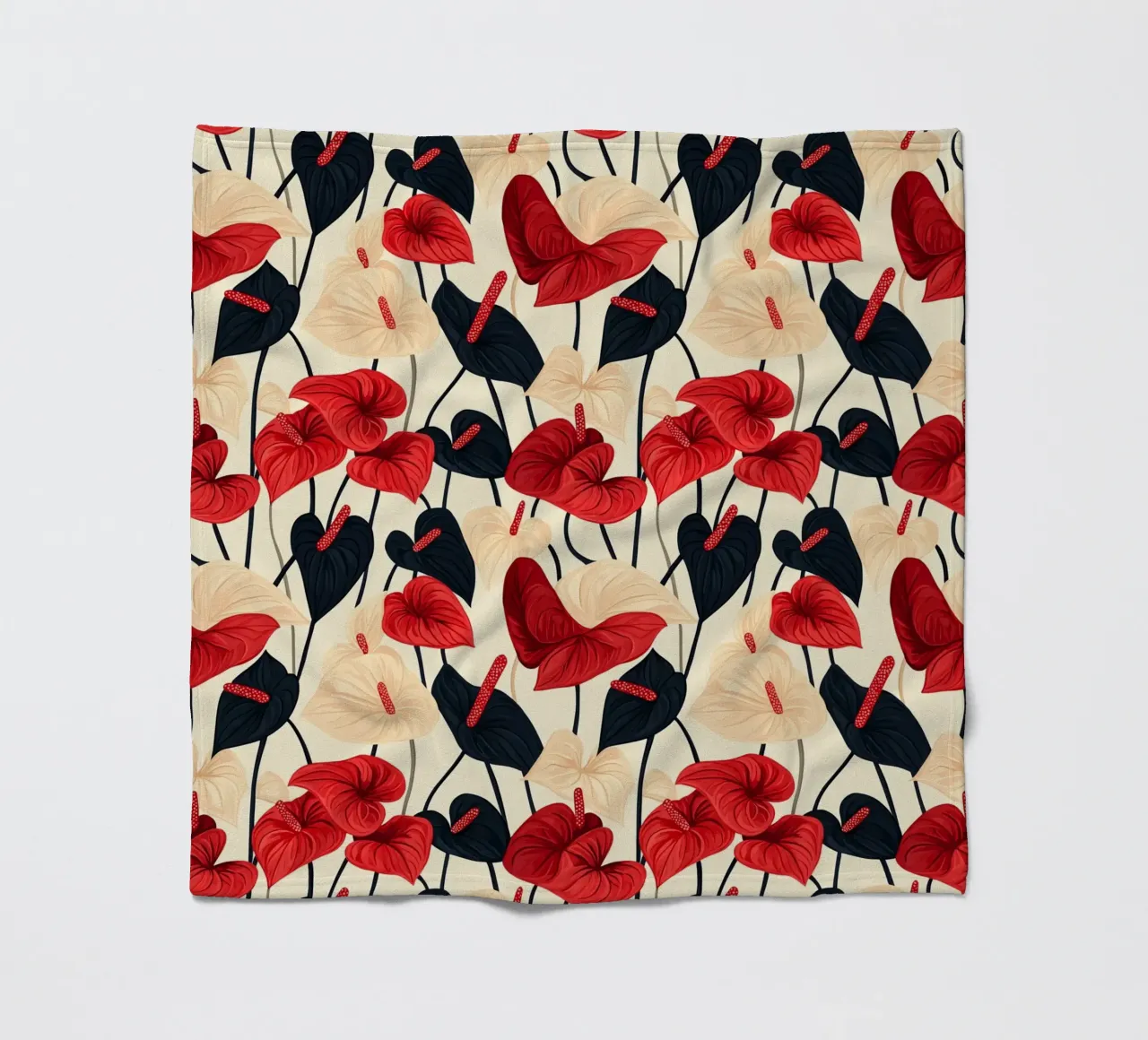 Red and Black Anthuriums coperta in pile da Sunflower Soul Studio