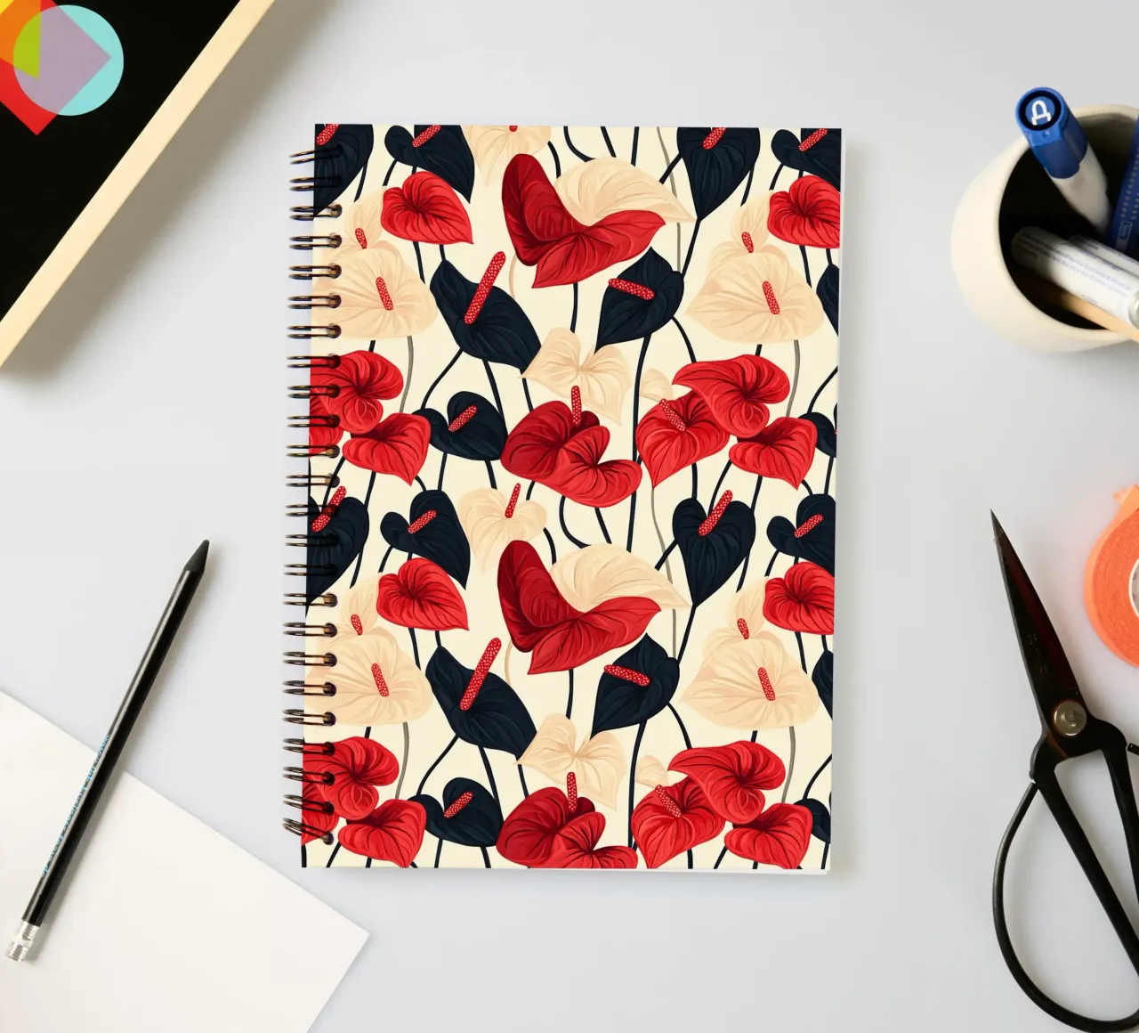 Red and Black Anthuriums diario ad anelli da Sunflower Soul Studio