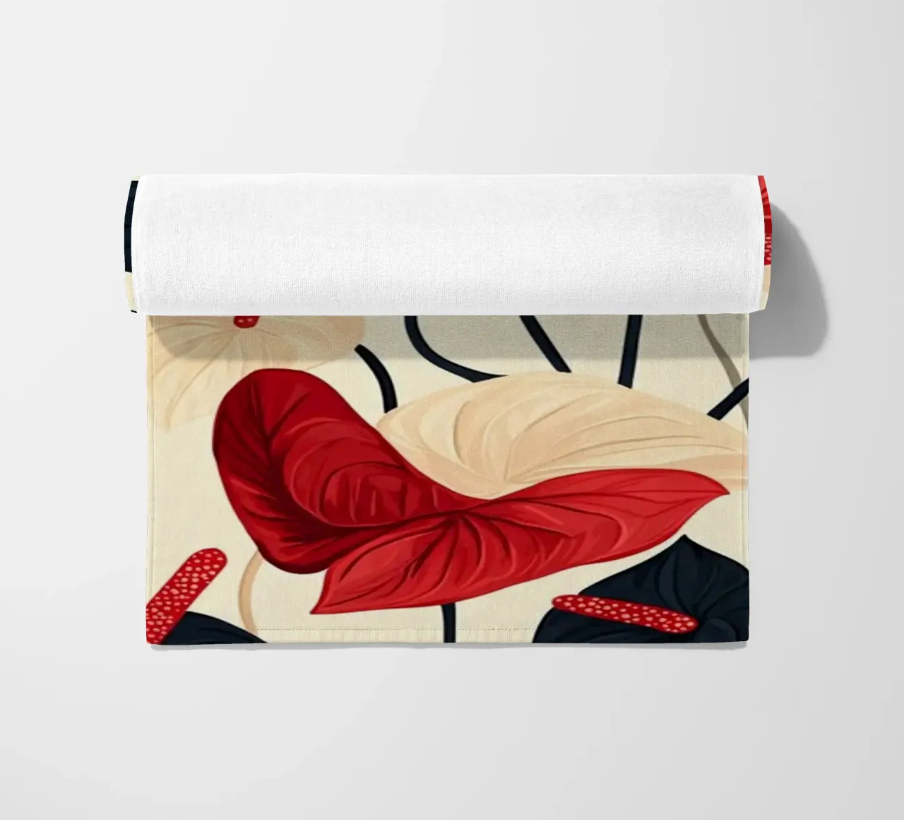 Red and Black Anthuriums telo mare da Sunflower Soul Studio