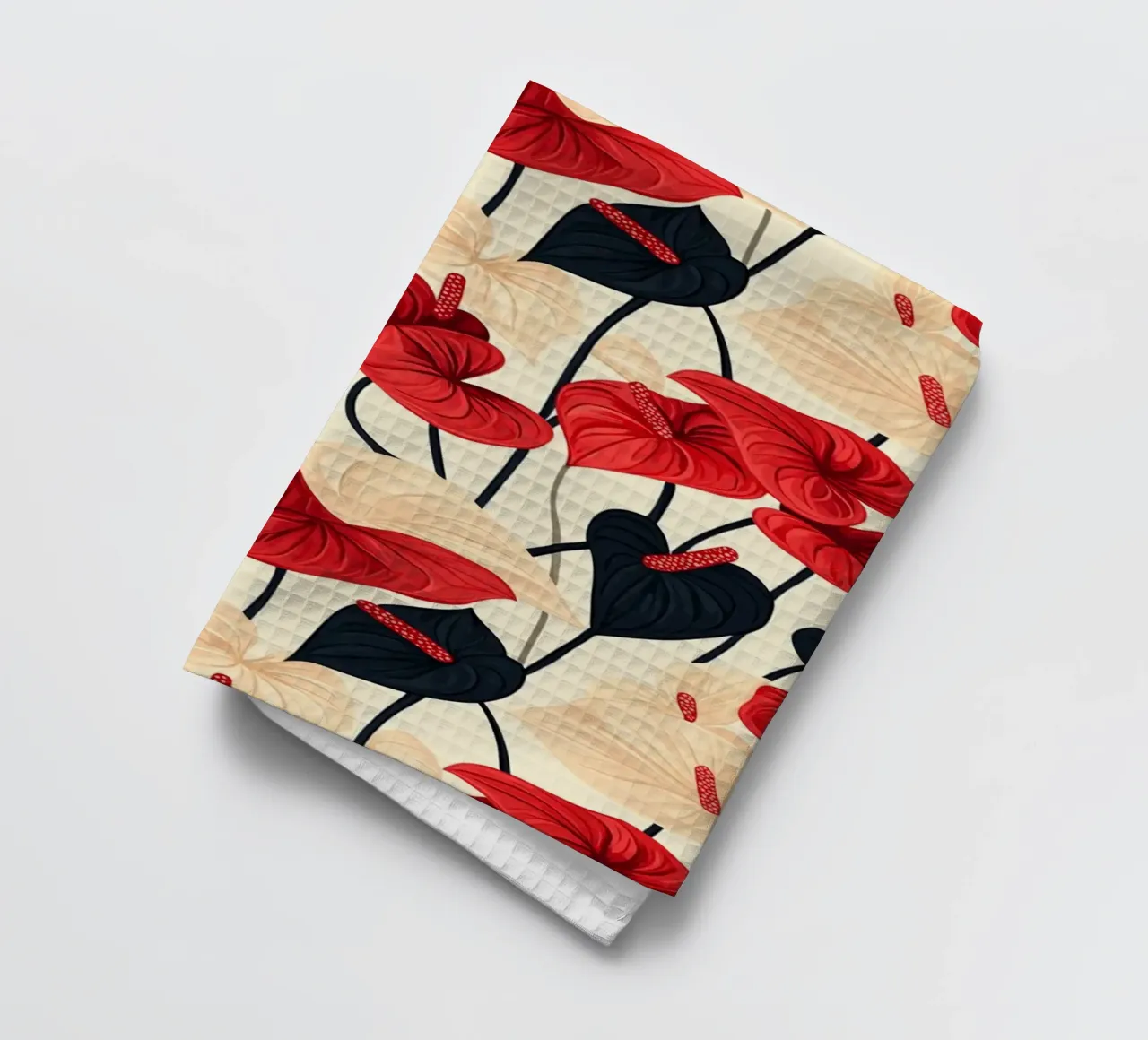 Red and Black Anthuriums canovaccio da cucina da Sunflower Soul Studio