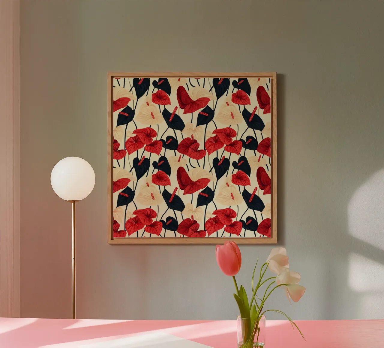 Red and Black Anthuriums alluminio dibond da Sunflower Soul Studio
