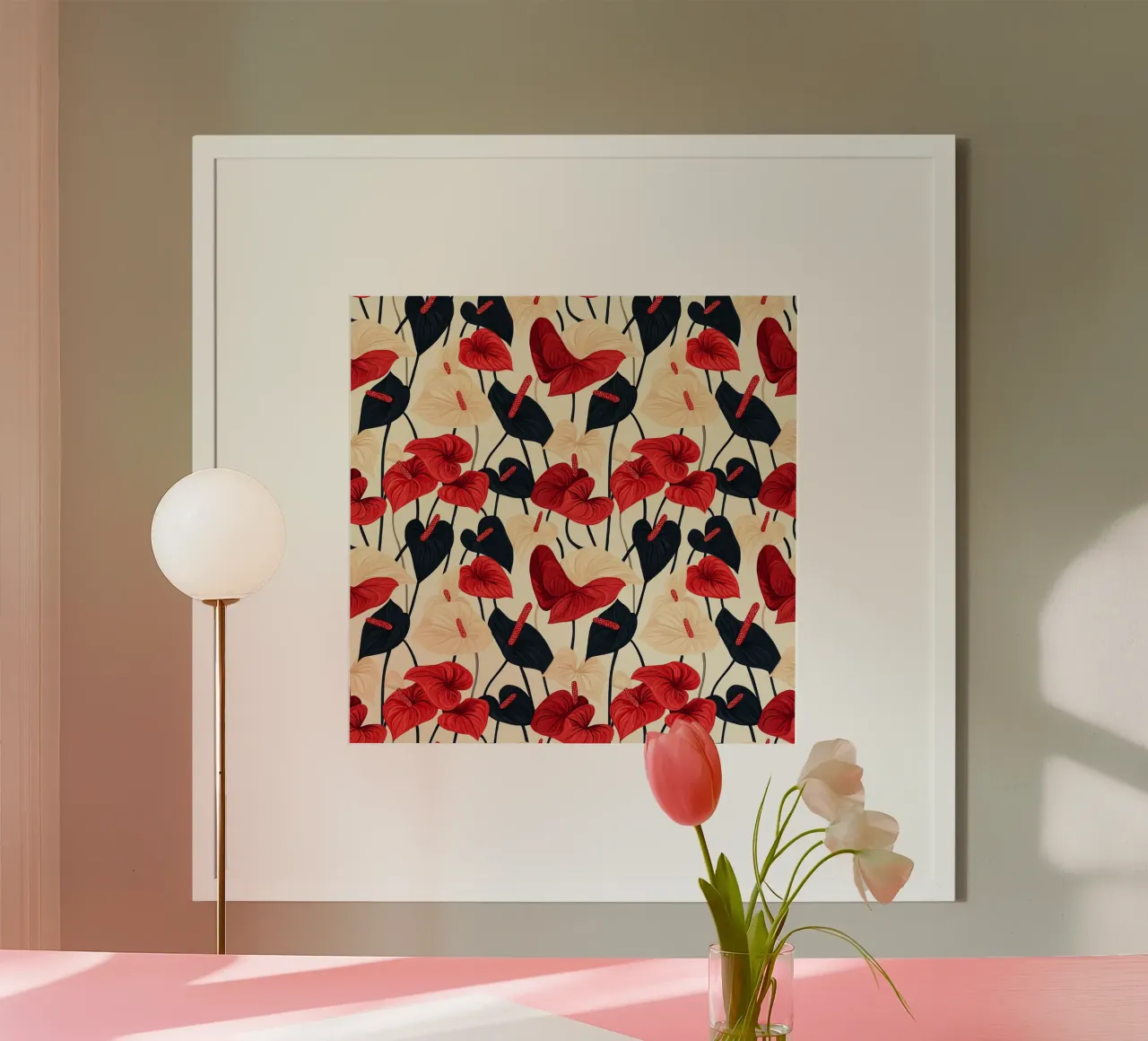 Red and Black Anthuriums carta hahnemühle da Sunflower Soul Studio