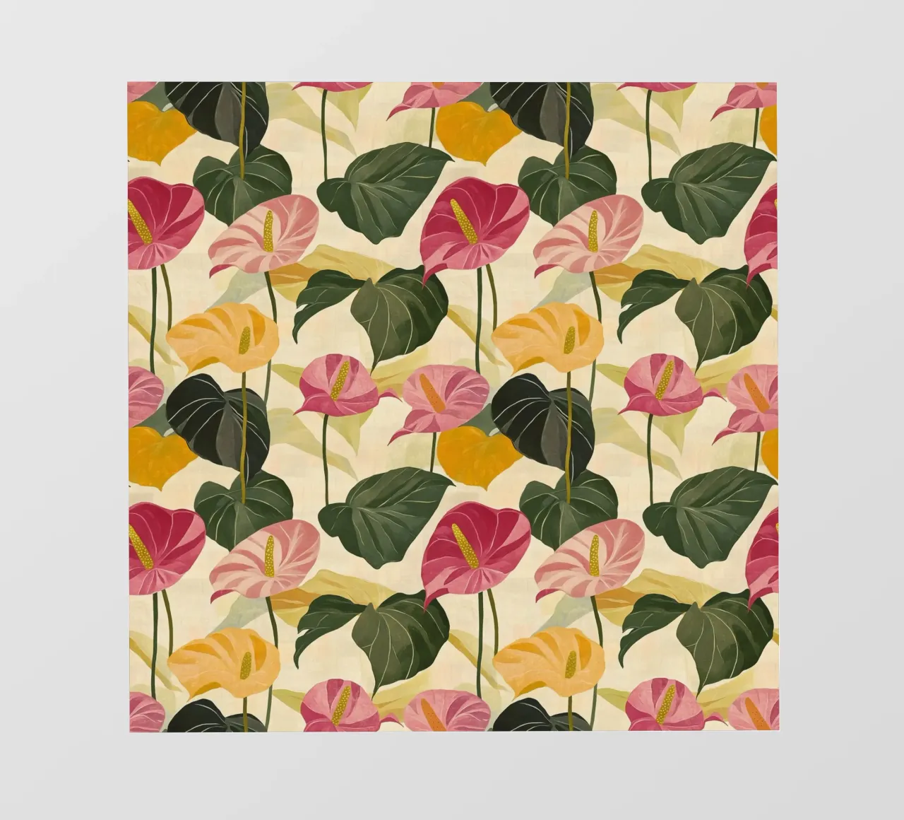 Pink and Yellow Anthuriums telo in pvc da Sunflower Soul Studio
