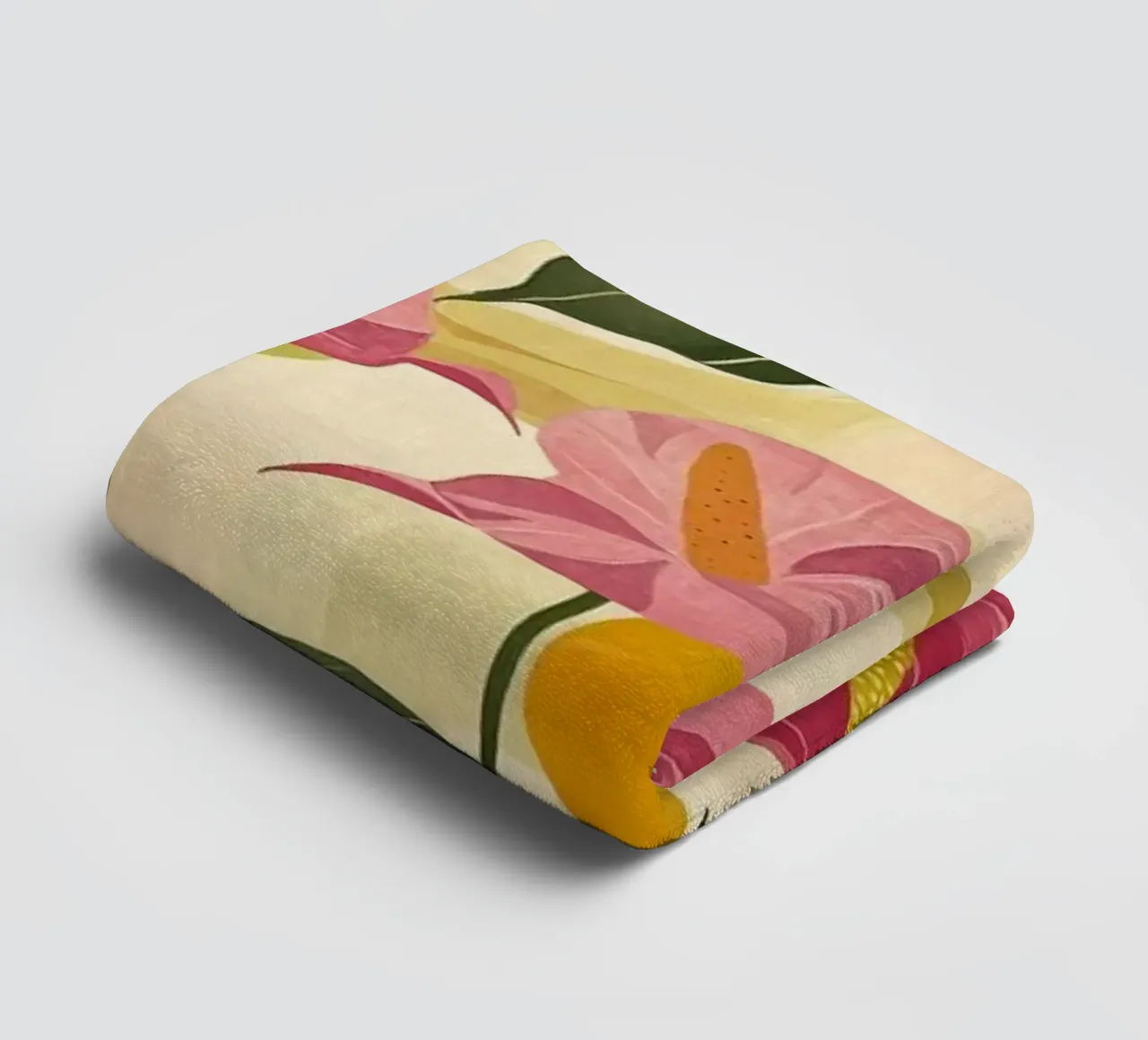 Pink and Yellow Anthuriums asciugamano da bagno da Sunflower Soul Studio