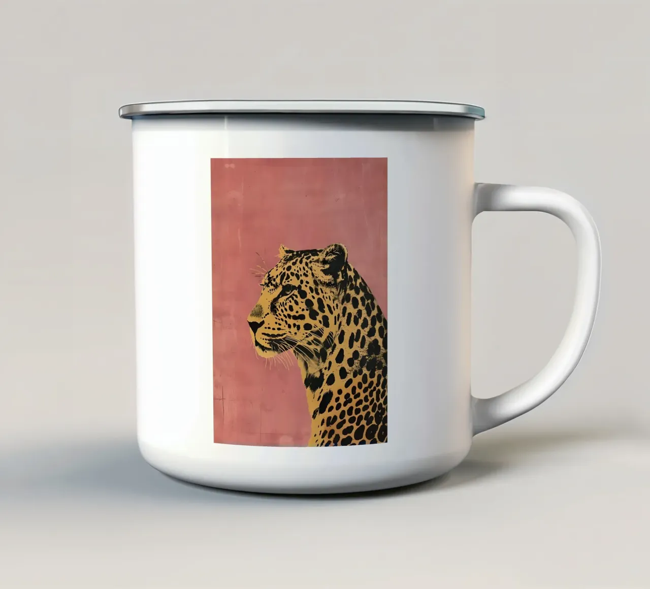 The Leopard in Pink tazza in smalto da Gypsy Galleria