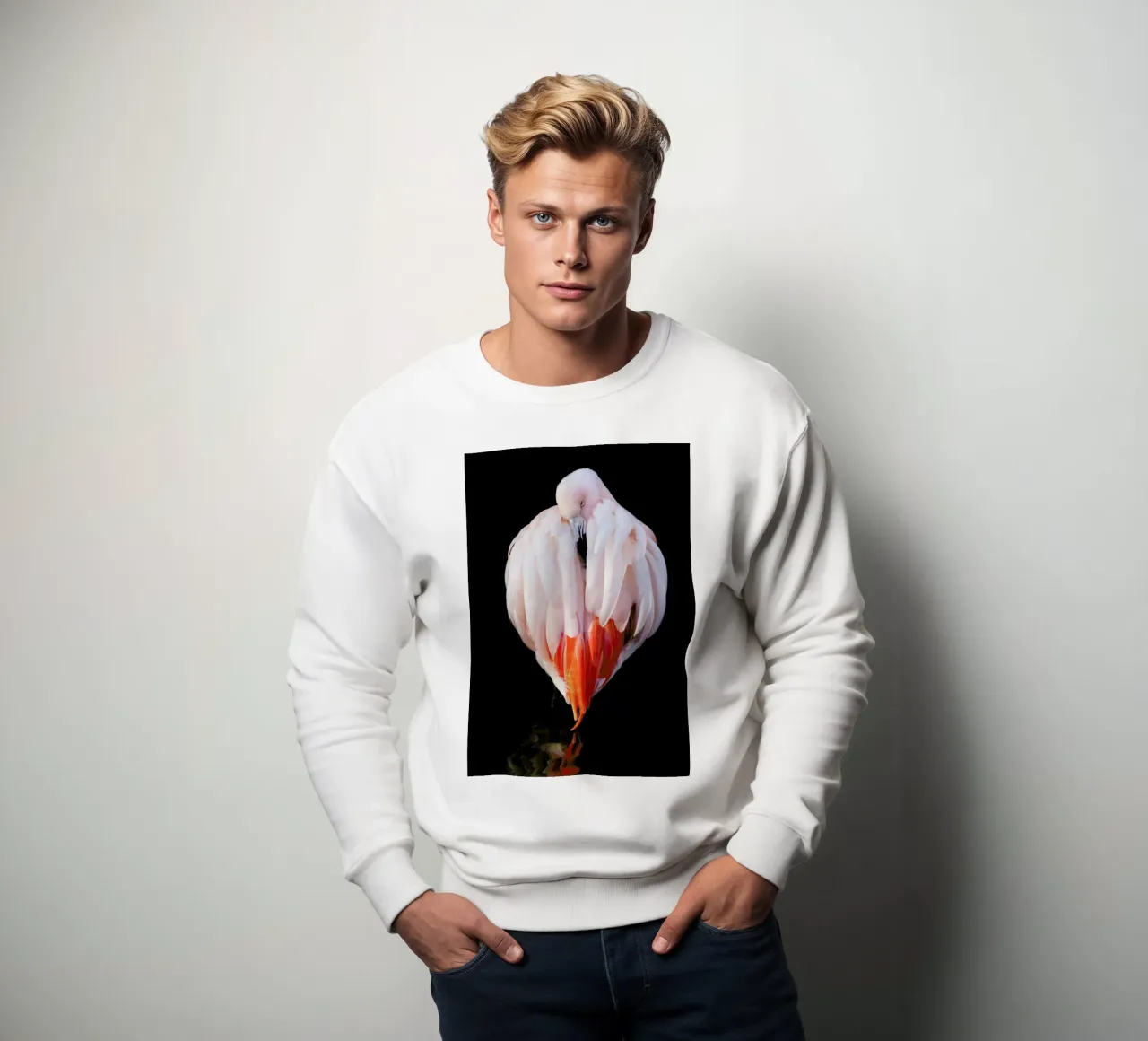 Flamingo in Reflection felpa da Natural Kingdom