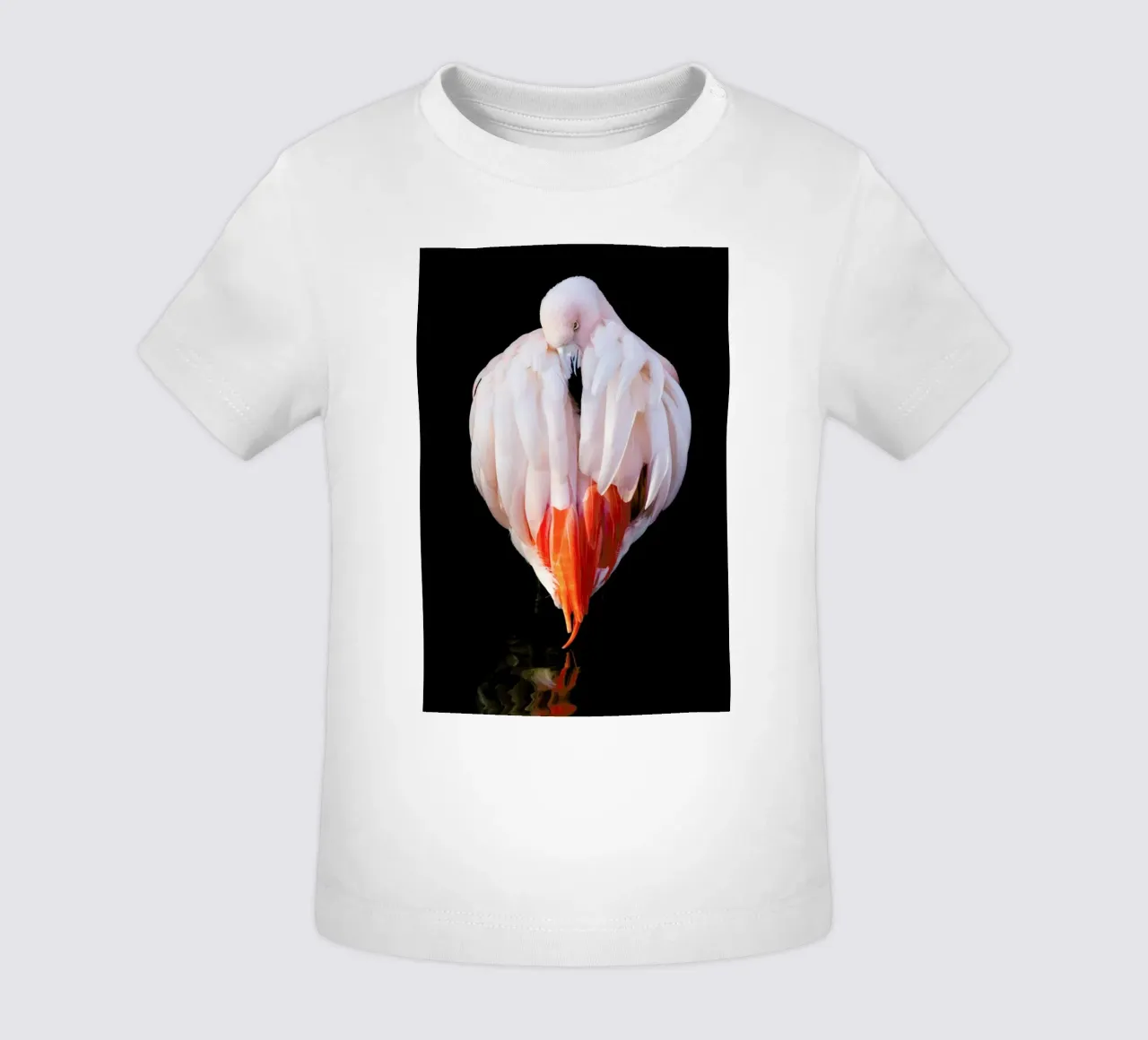 Flamingo in Reflection maglietta neonato da Natural Kingdom