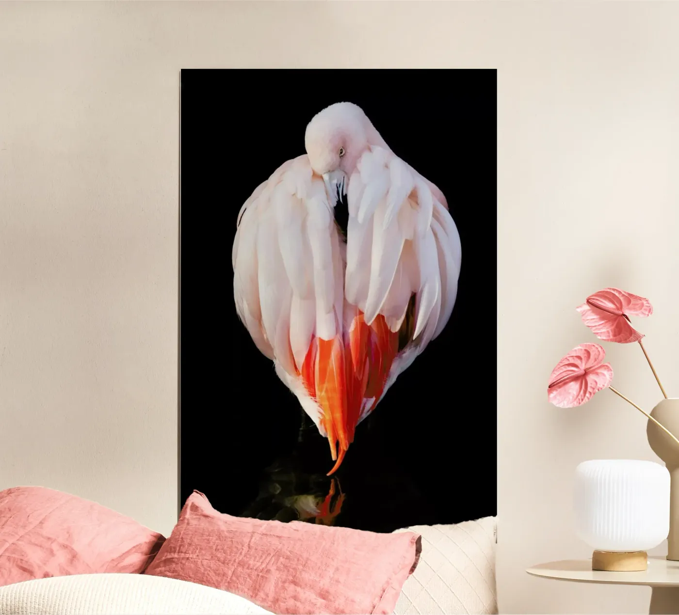 Flamingo in Reflection poster van Natural Kingdom