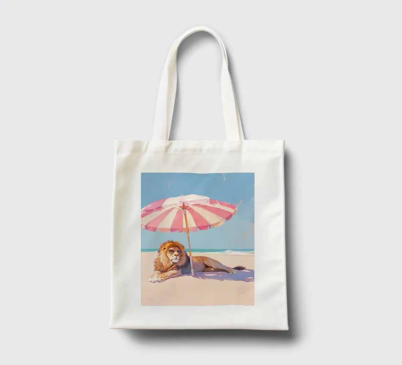 Lion on the Beach borsa in juta da Gypsy Galleria