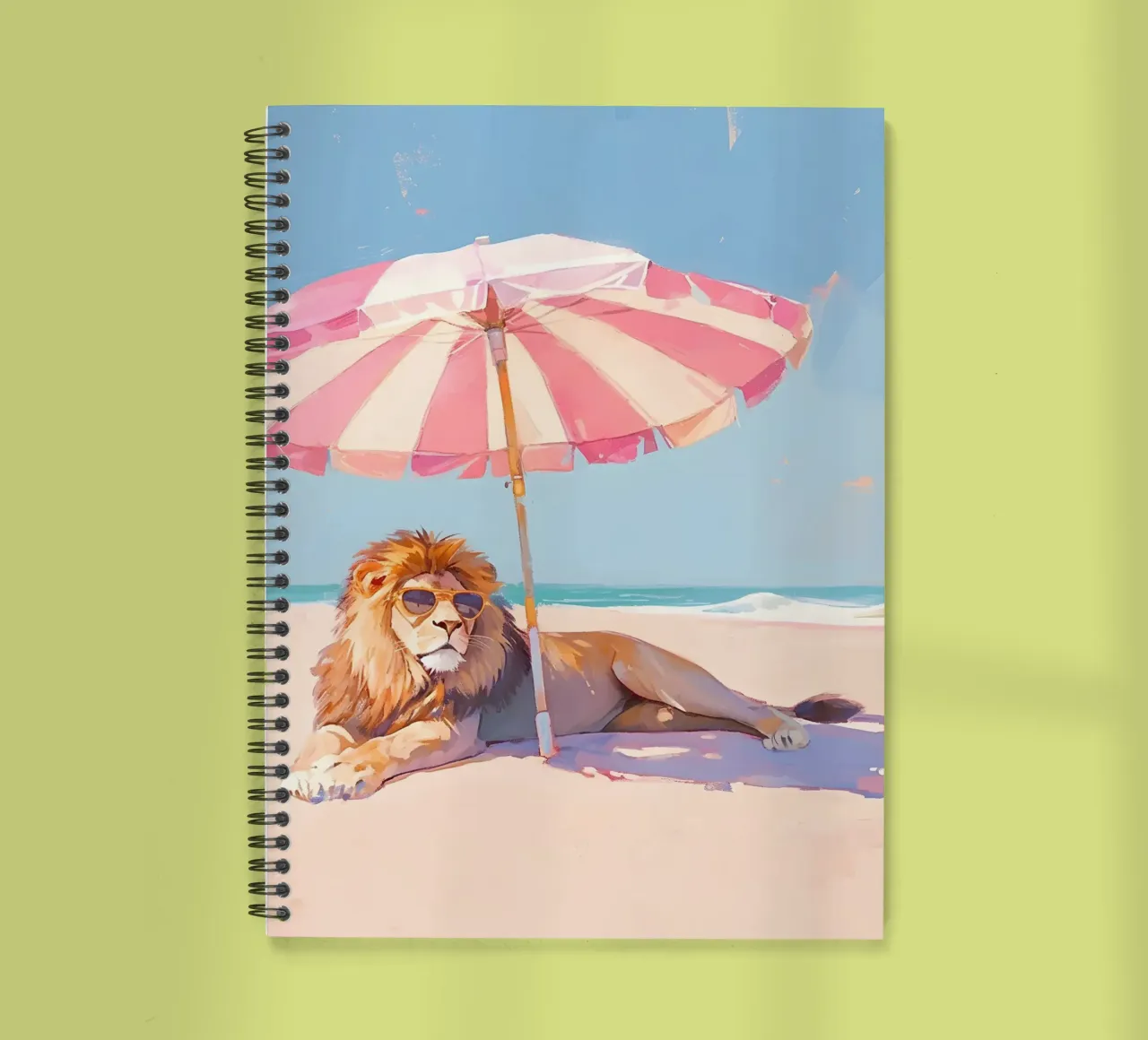 Lion on the Beach spiral notebook by Gypsy Galleria