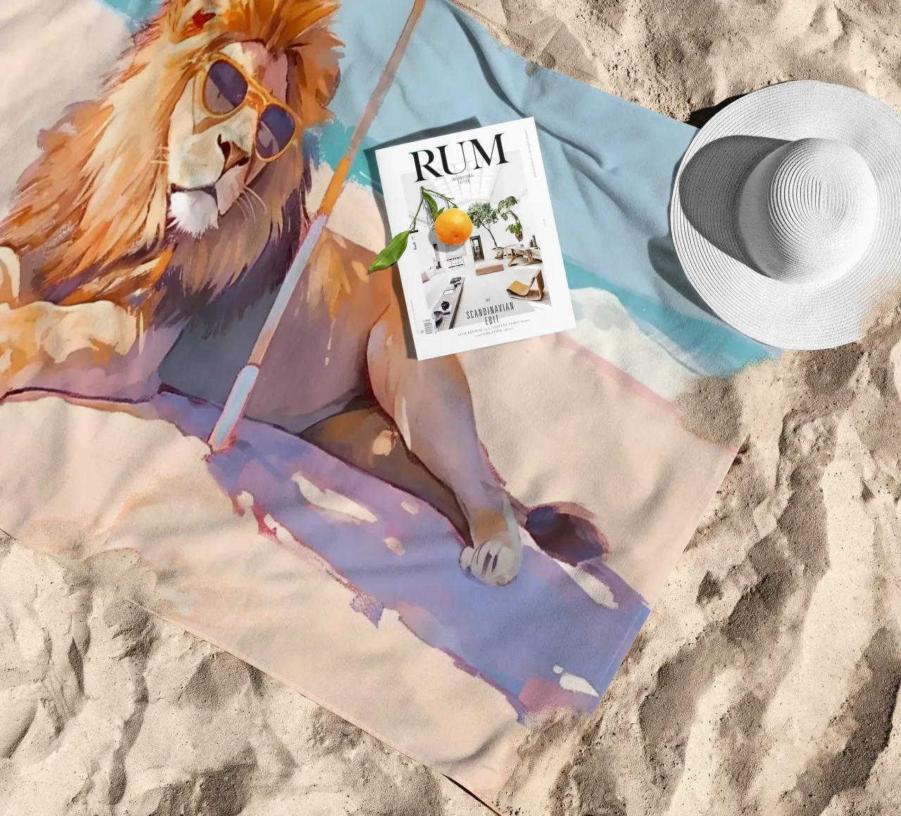 Lion on the Beach telo mare da Gypsy Galleria
