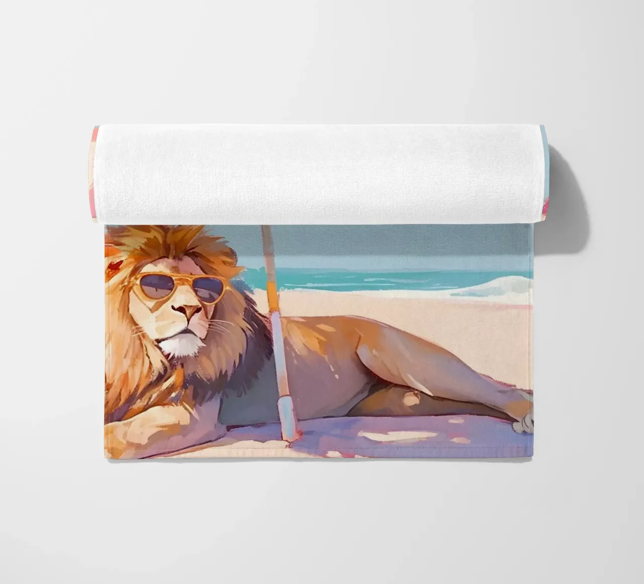 Lion on the Beach telo mare da Gypsy Galleria