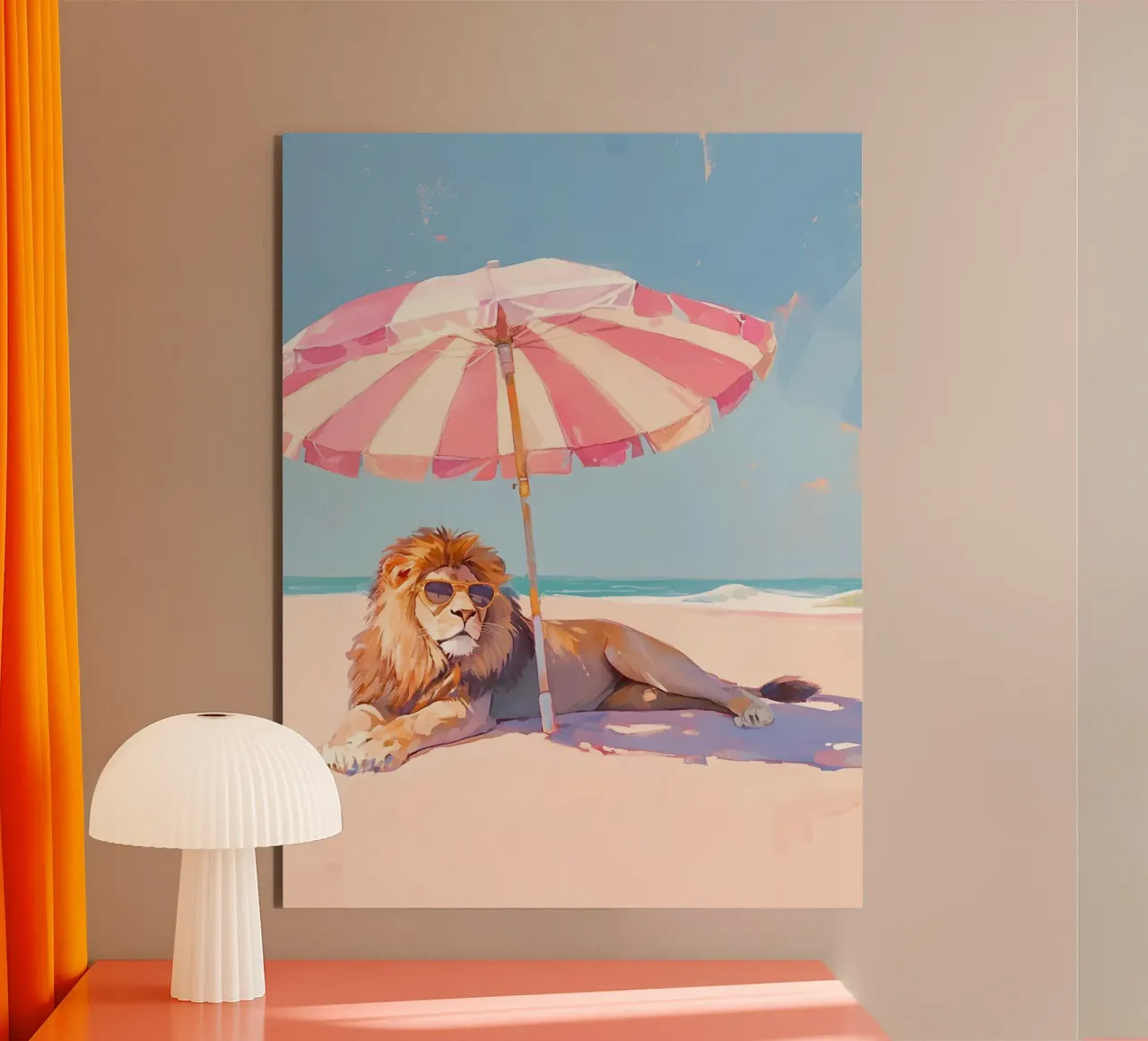 Lion on the Beach alluminio dibond da Gypsy Galleria