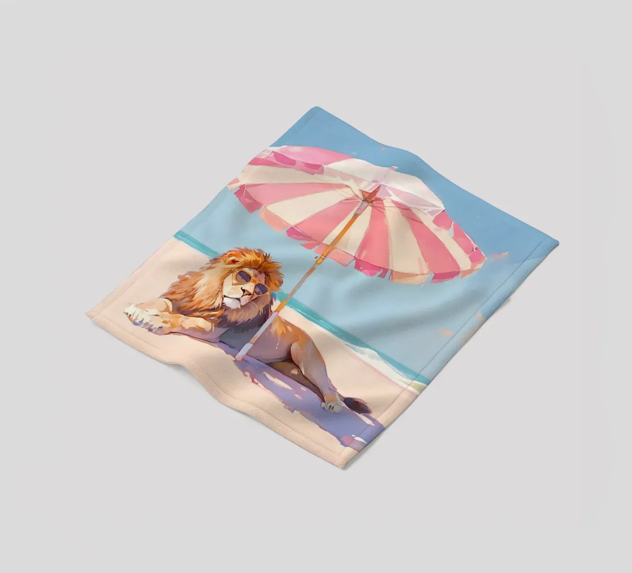 Lion on the Beach coperta in pile da Gypsy Galleria