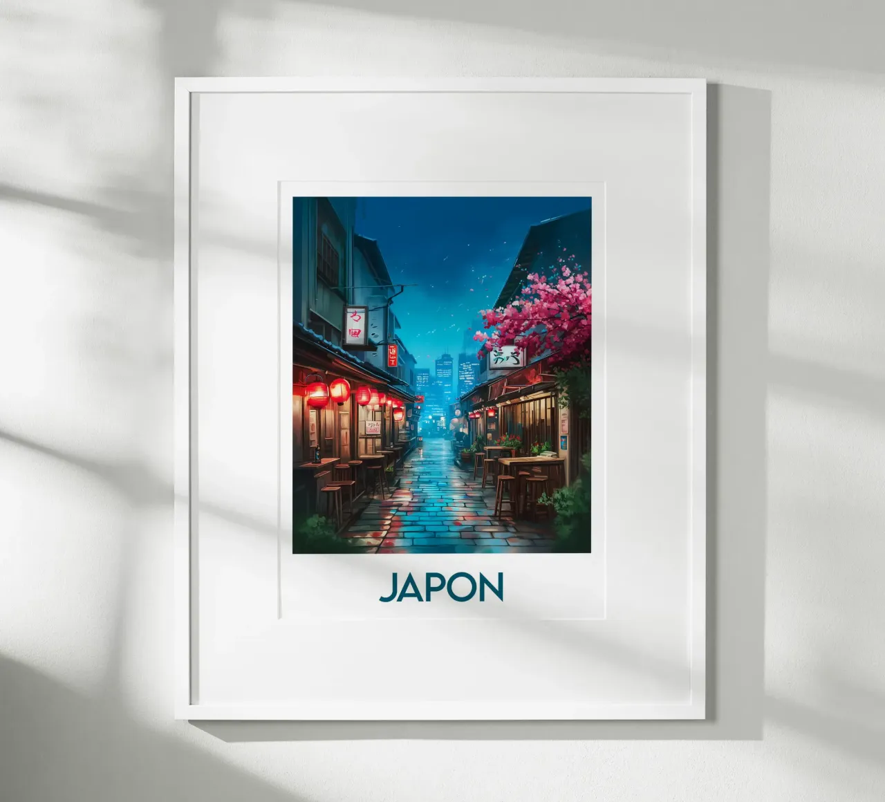 Poster Giappone poster con telaio in legno da Frame the World
