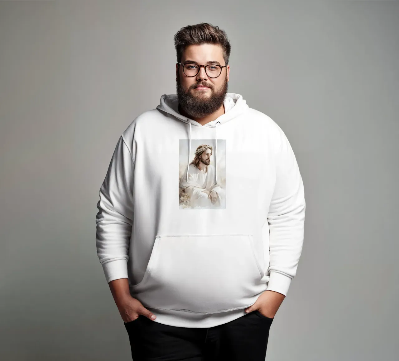 Jesus thoughtful felpa con cappuccio da LisaArtes