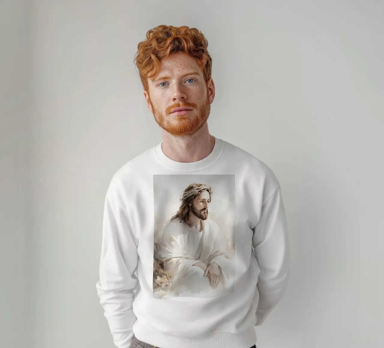Jesus thoughtful felpa da LisaArtes
