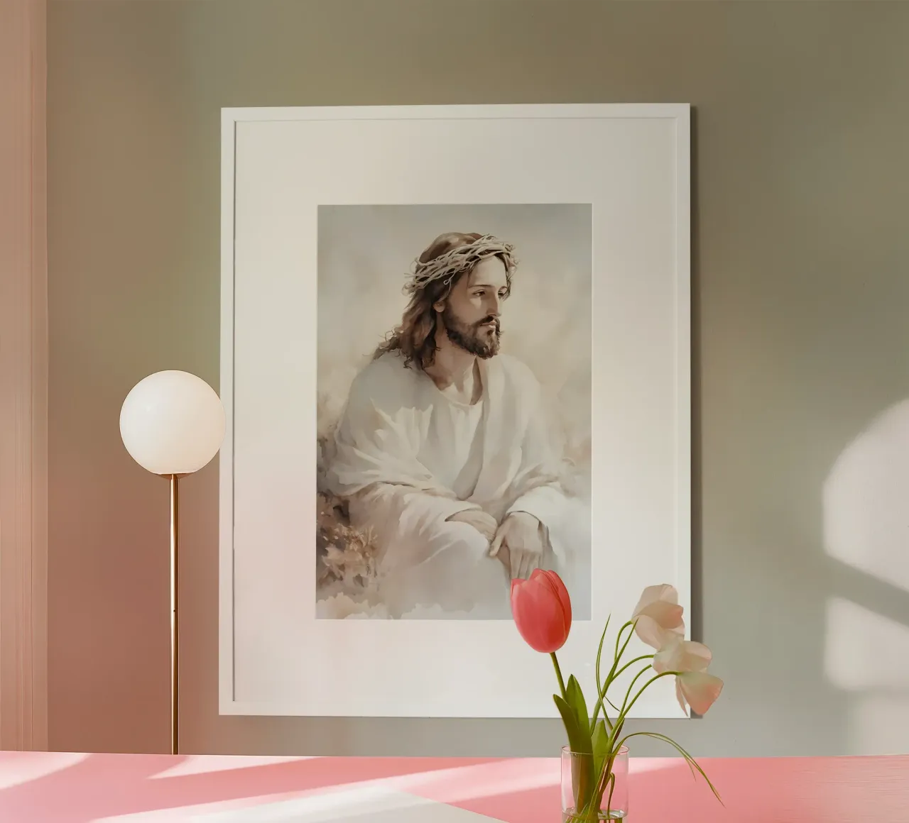 Jesus thoughtful poster by LisaArtes
