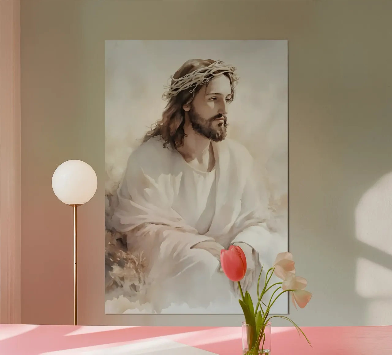 Jesus thoughtful poster by LisaArtes