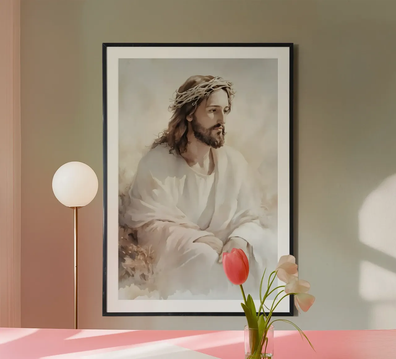 Jesus thoughtful poster by LisaArtes