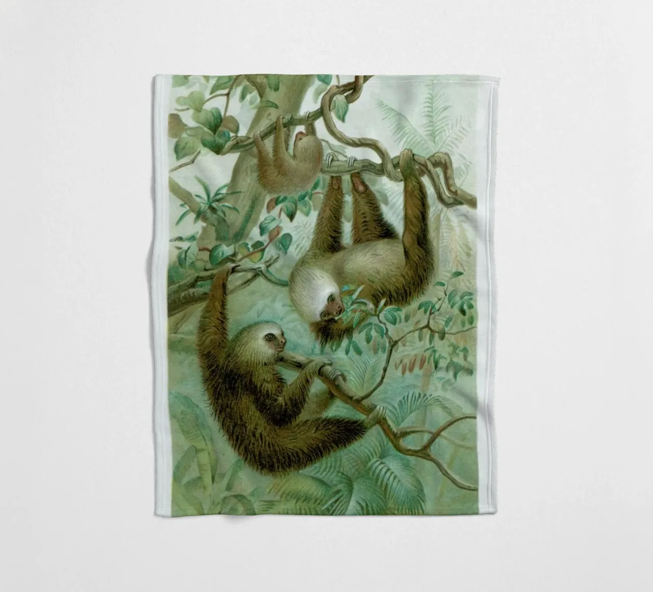 Sloths fleece blanket by Flora & Fauna