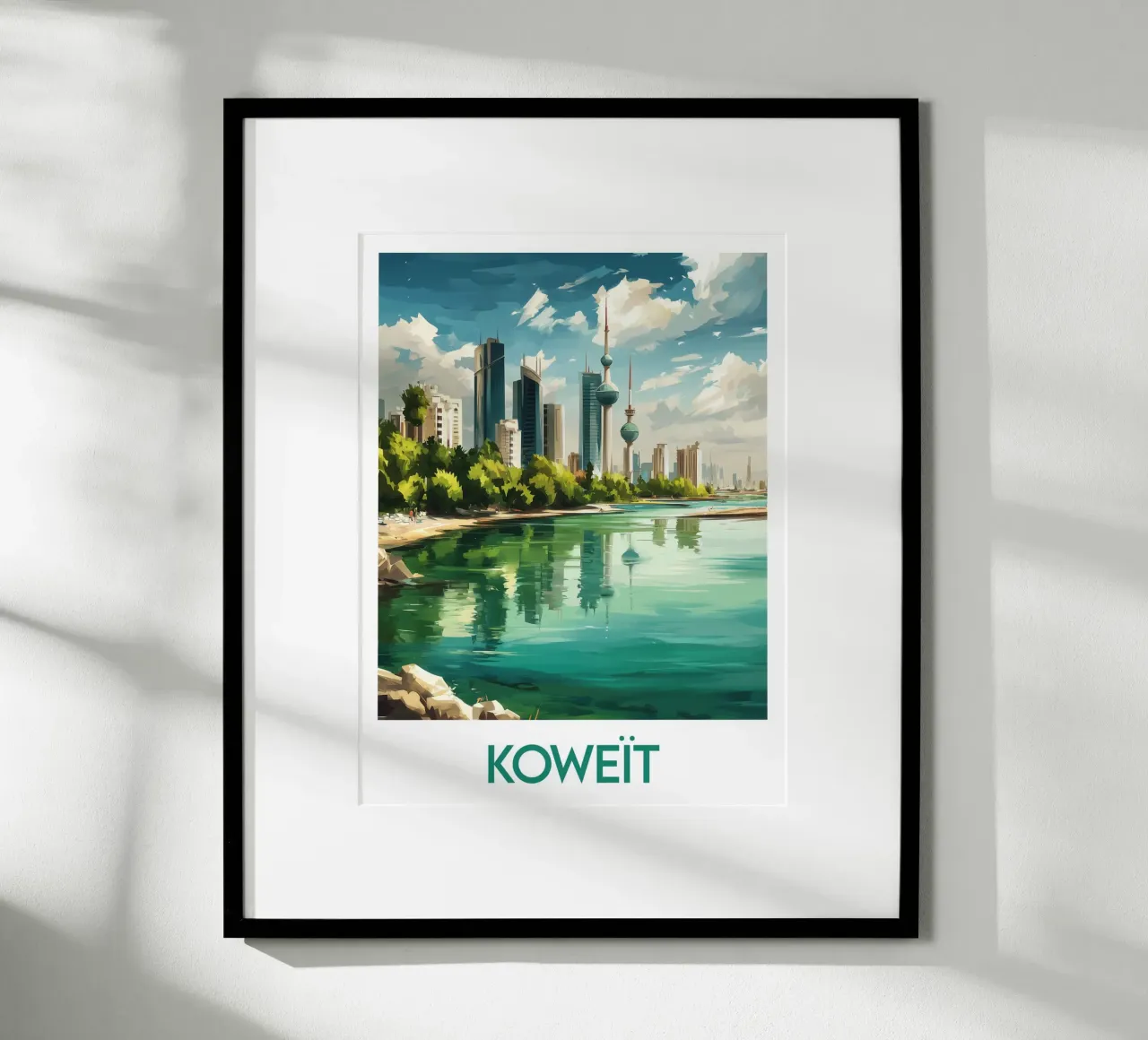 Manifesto del Kuwait poster con telaio in legno da Frame the World