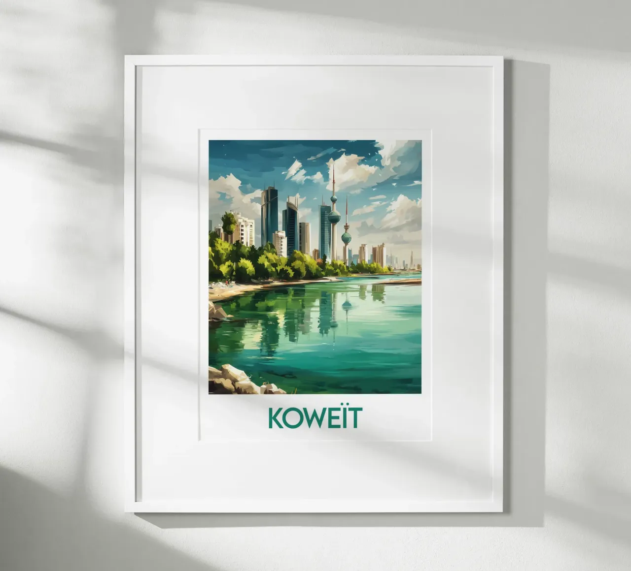 Manifesto del Kuwait poster con telaio in legno da Frame the World