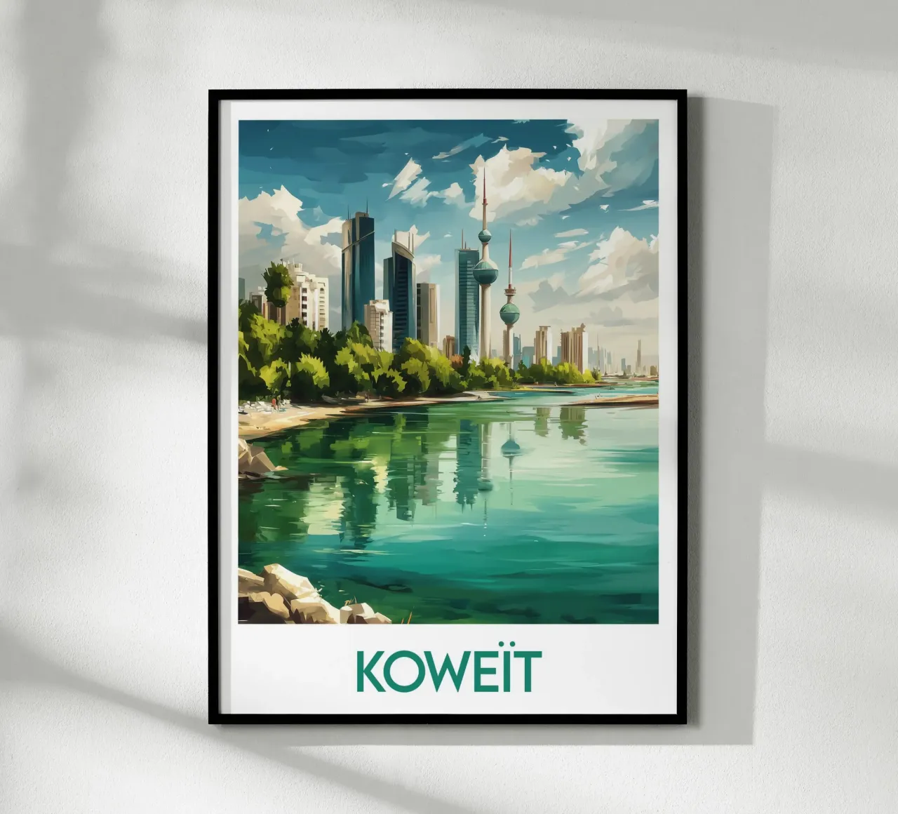Manifesto del Kuwait poster con telaio in legno da Frame the World