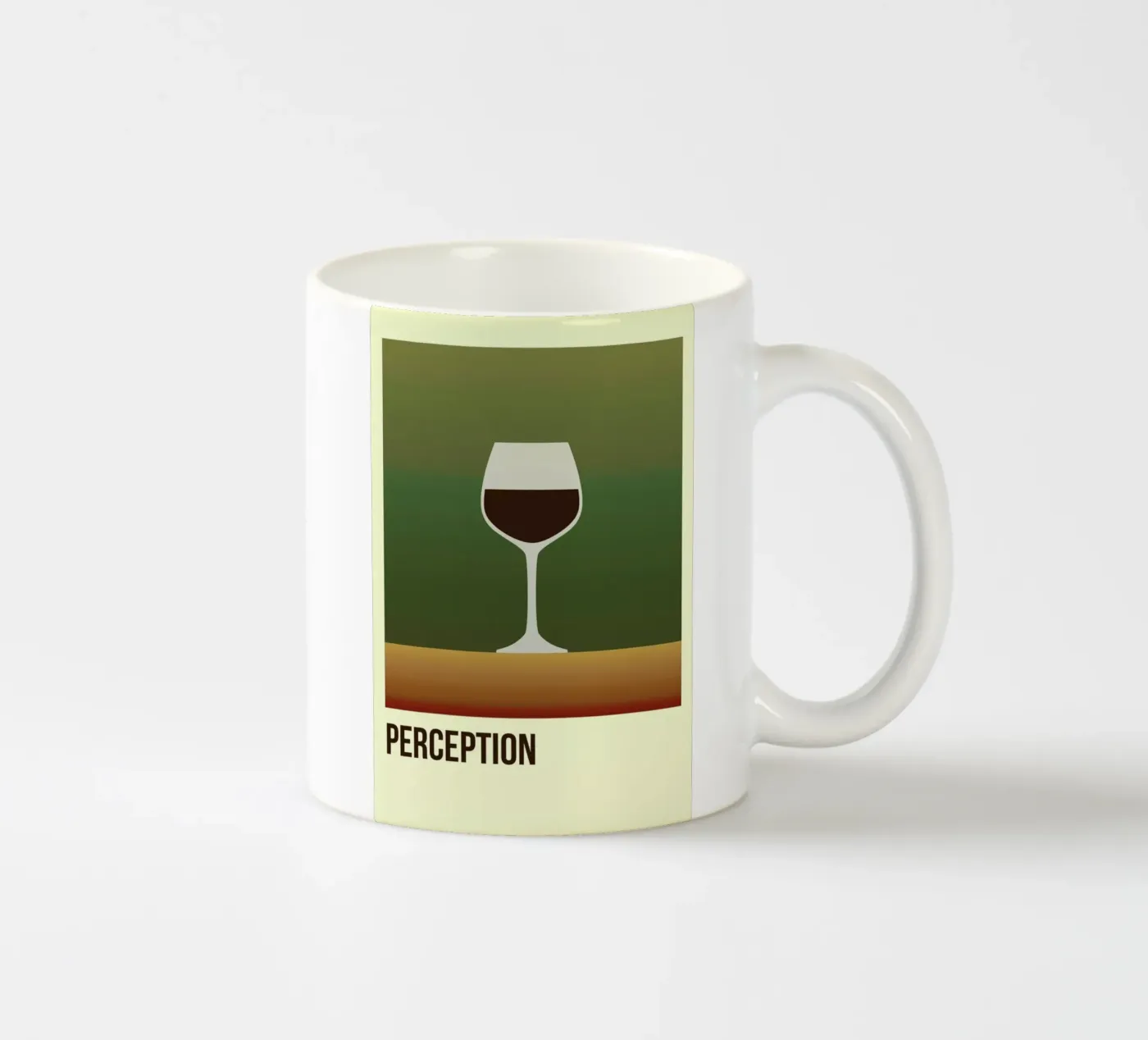 Perception Red ceramic mug by Trabolt Design