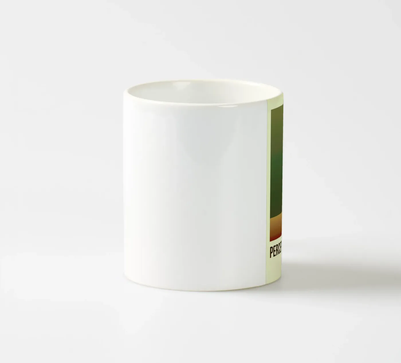 Perception Red ceramic mug by Trabolt Design