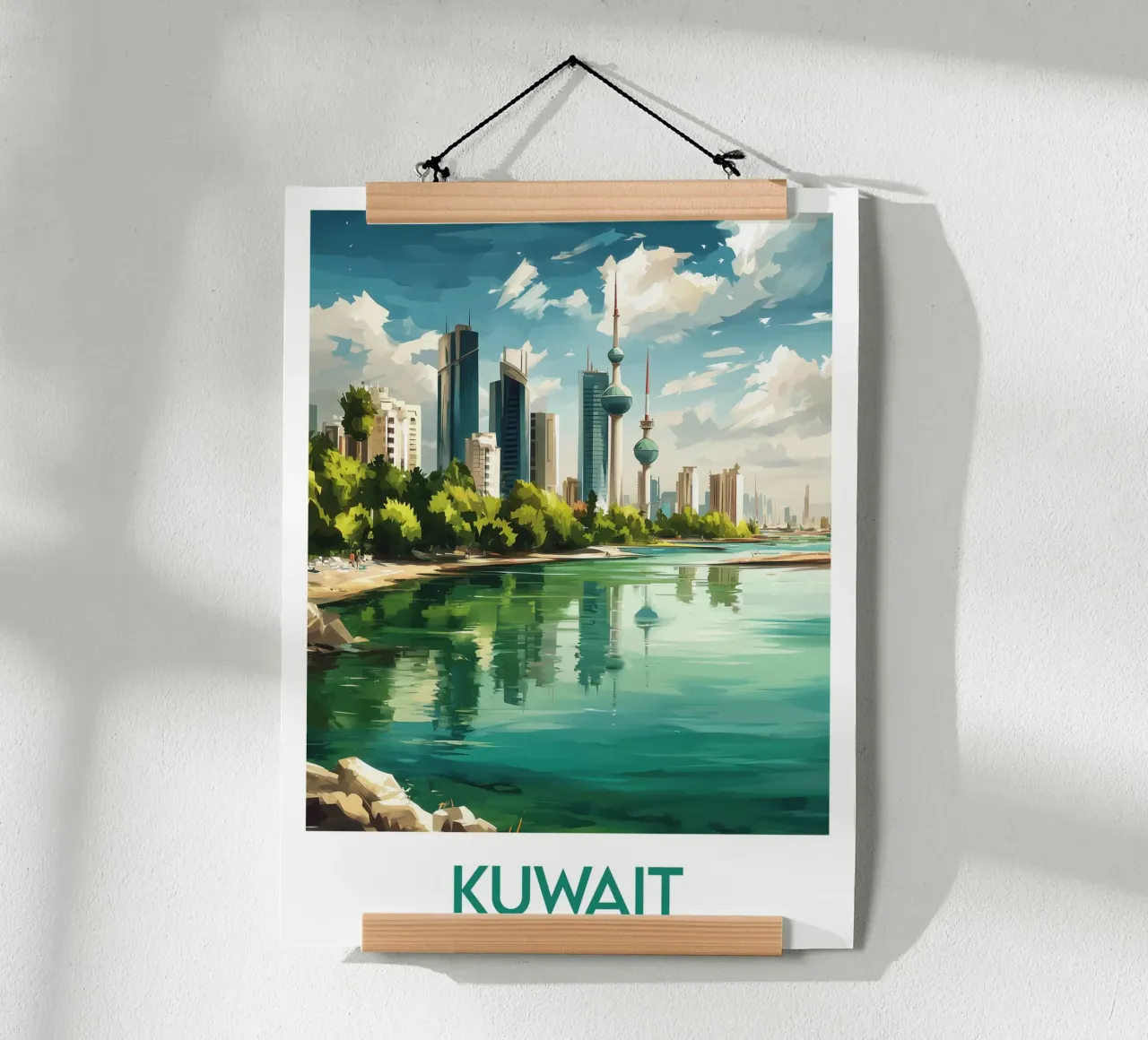 Manifesto del Kuwait poster con telaio in alluminio da Frame the World