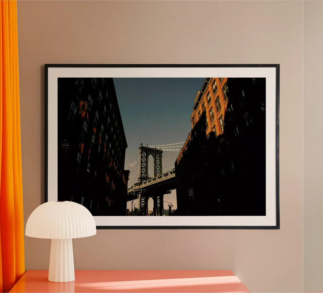 Brooklyn Bridge poster con telaio in plastica da Philipp Reinhard