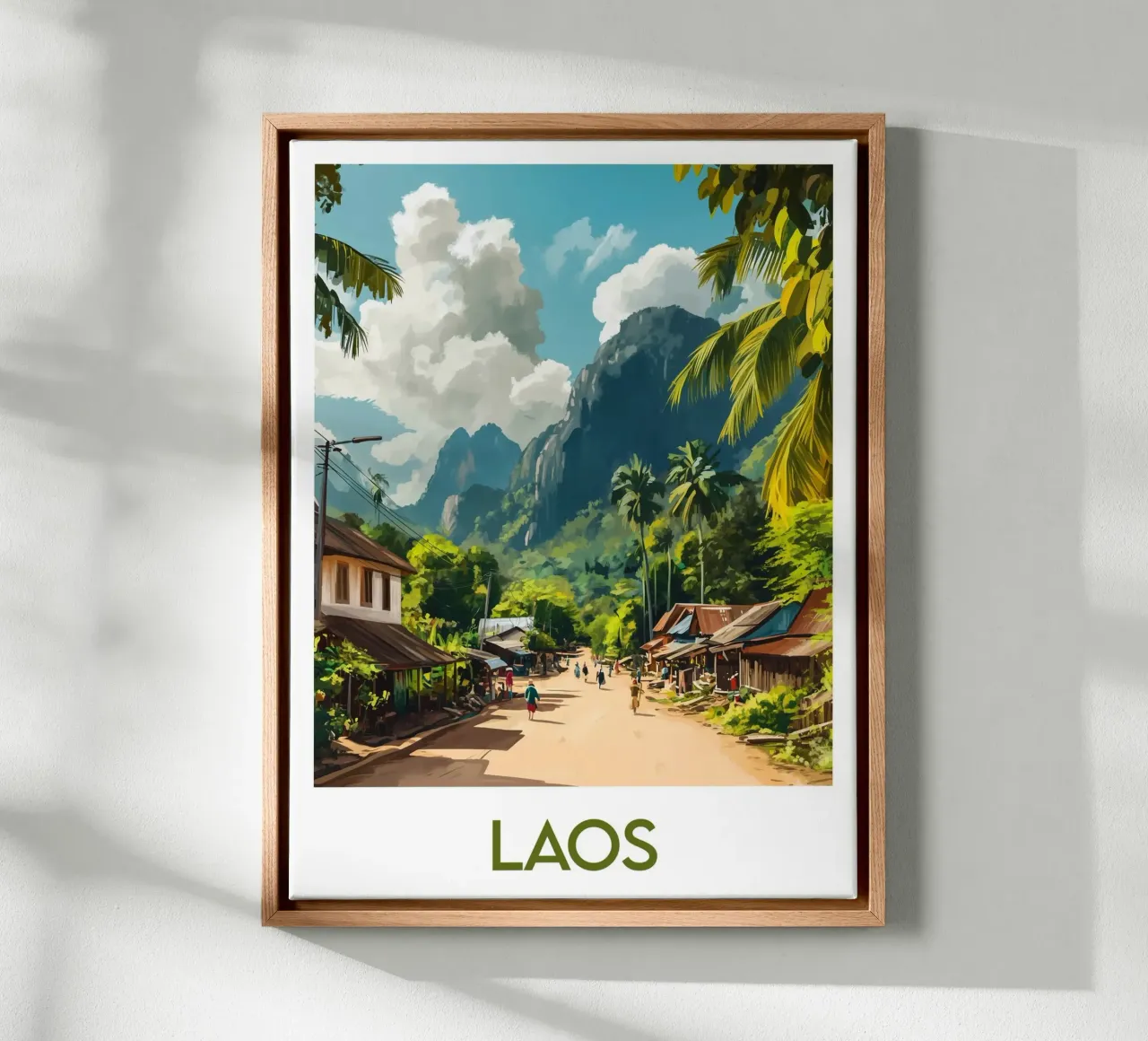 Affiche Laos tela con Cornice a cassetta da Frame the World