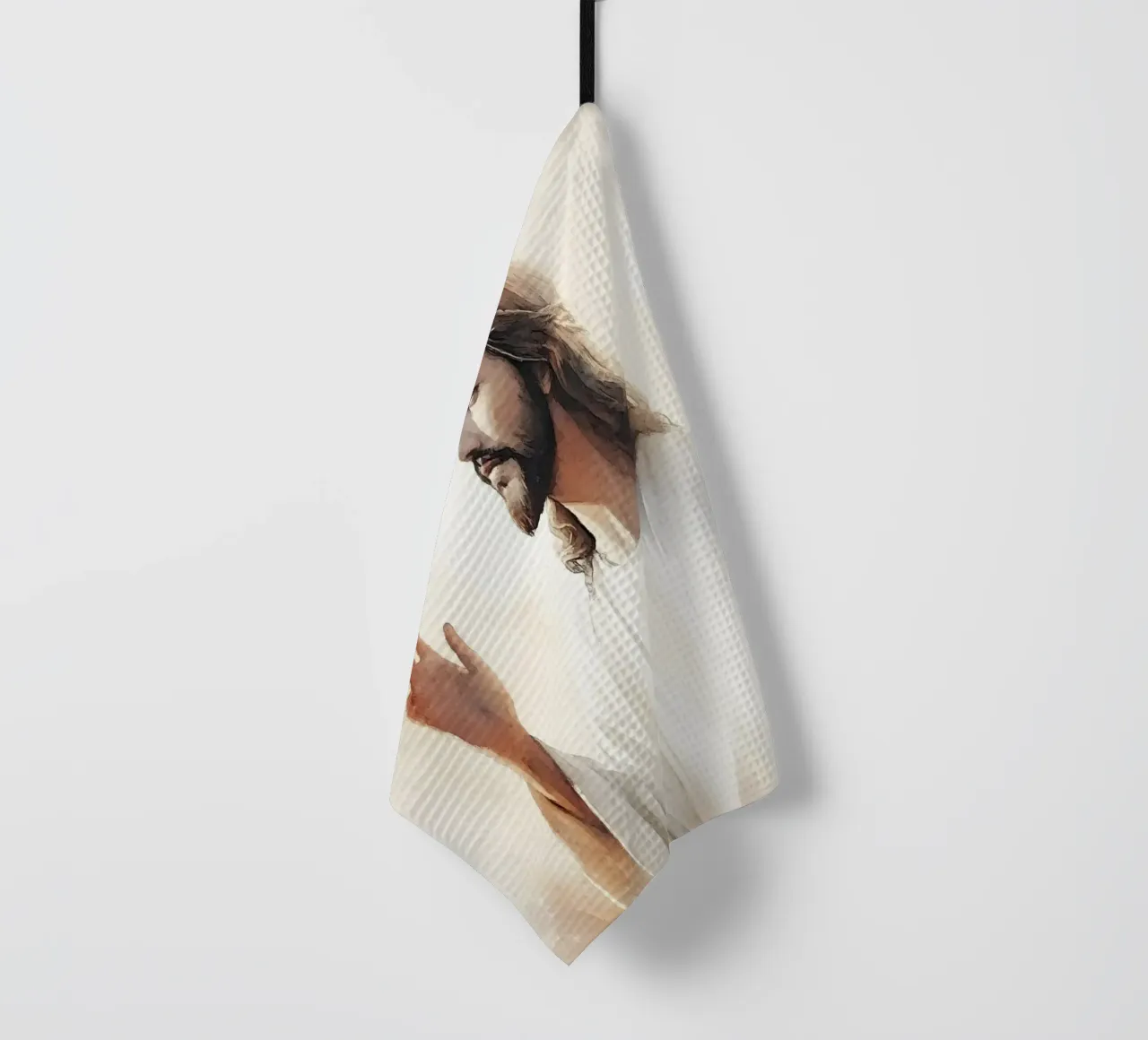 Jesus seren tea towel by LisaArtes